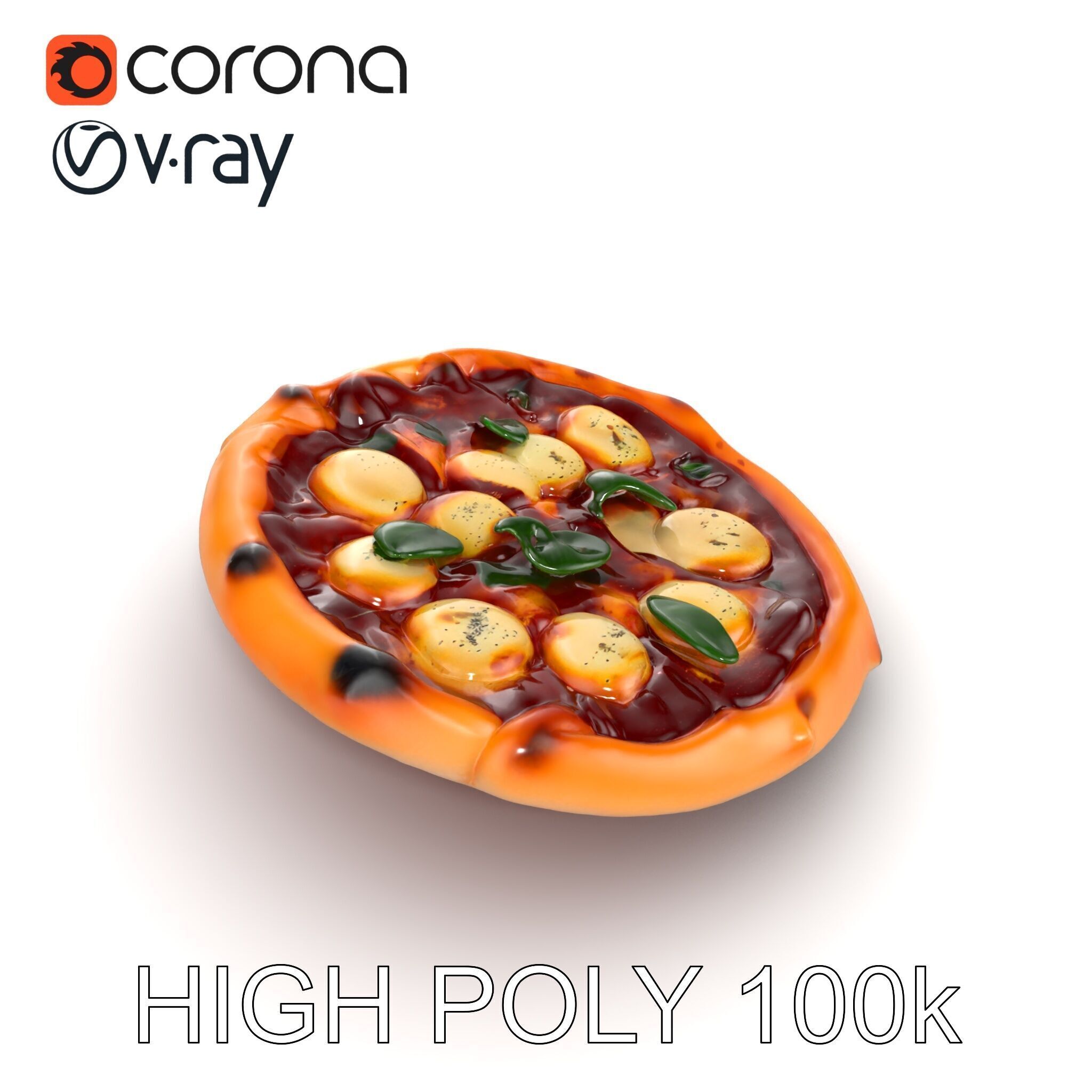 Traditional Neapolitan Pizza D model pack Low-poly 3D model_29