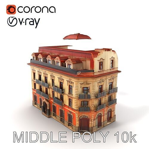 Classic Italian Mansion Baroque Architecture model pack Low-poly 3D model