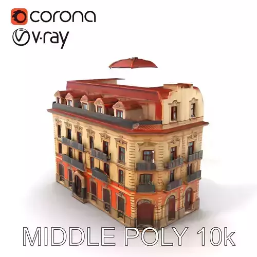 Classic Italian Mansion Baroque Architecture model pack Low-poly 3D model