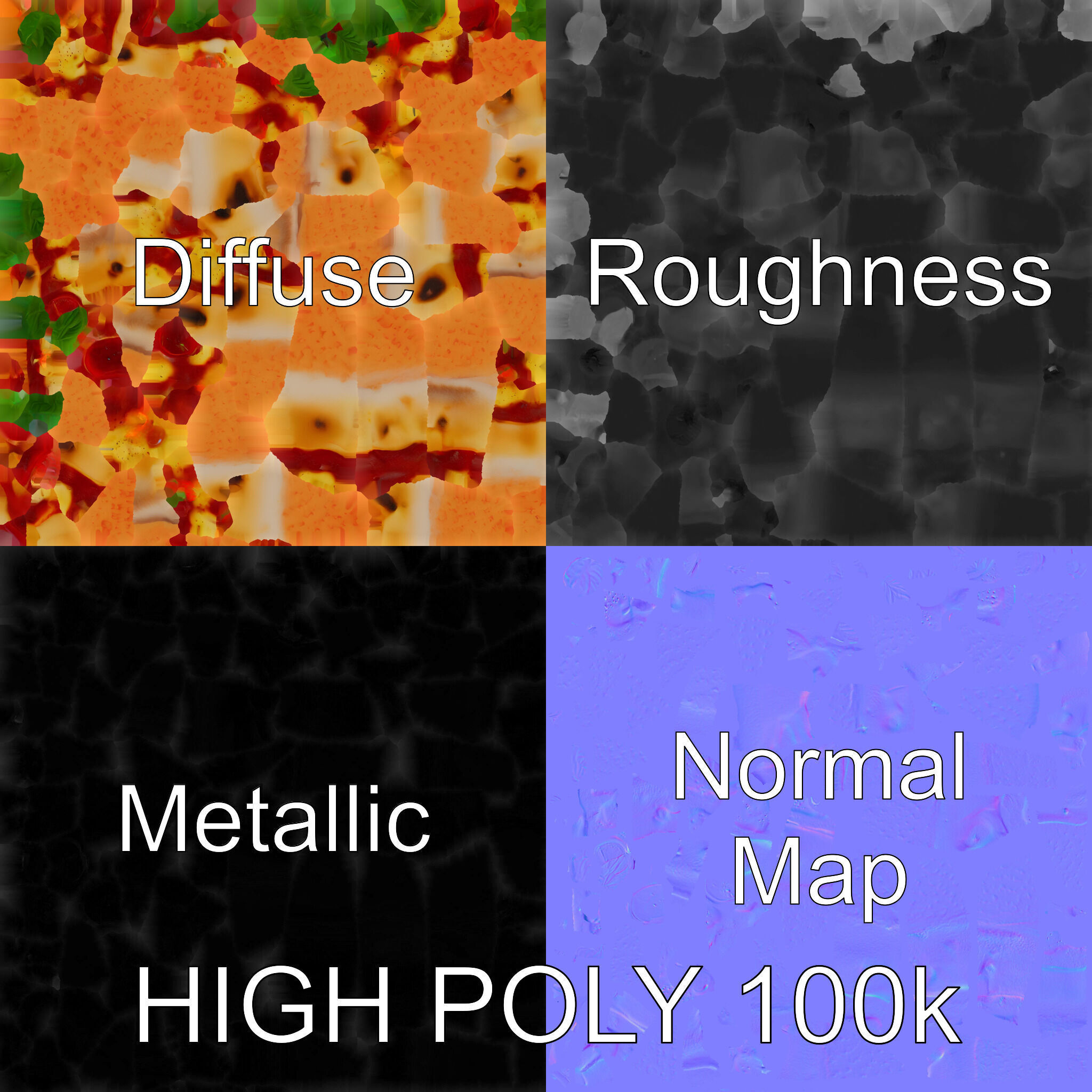 Traditional Italian Pizza D Model Pack Low-poly 3D model_3