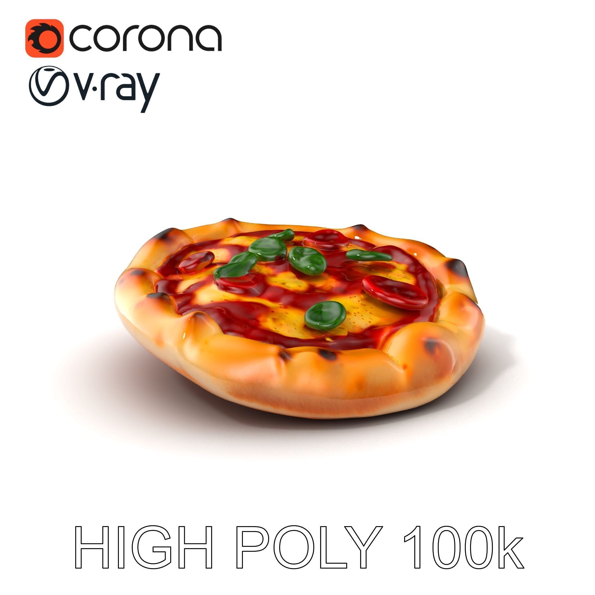 Traditional Italian Pizza D Model Pack Low-poly 3D model_2