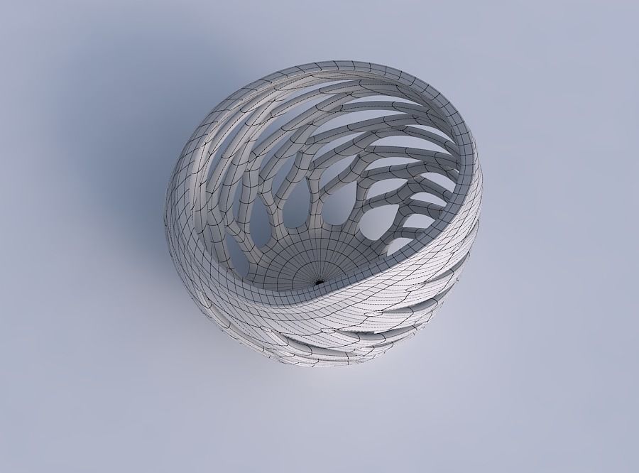 Bowl compressed with smooth beveled edges and extruded top pi... 3D print model_6