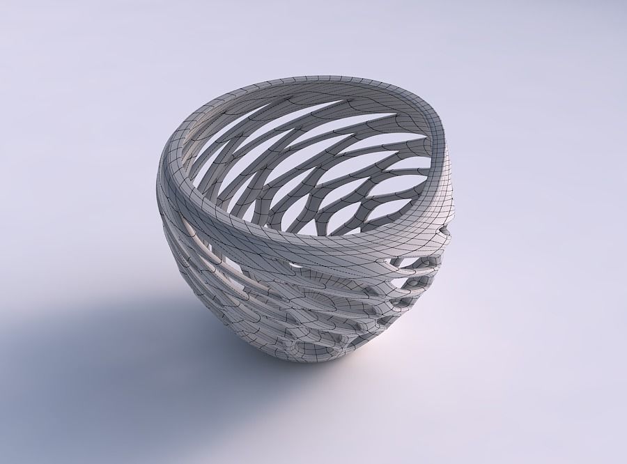 Bowl compressed with smooth beveled edges and extruded top pi... 3D print model_5