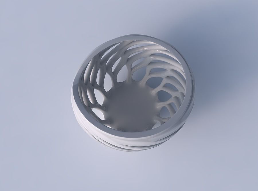 Bowl compressed with smooth beveled edges and extruded top pi... 3D print model_2