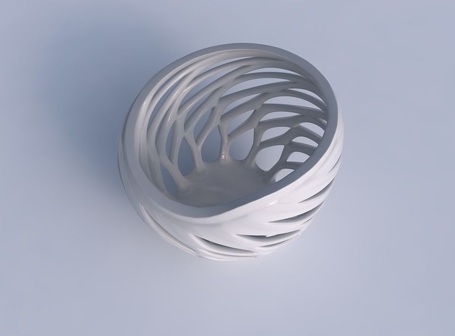 Bowl compressed with smooth beveled edges and extruded top pi... 3D print model_1