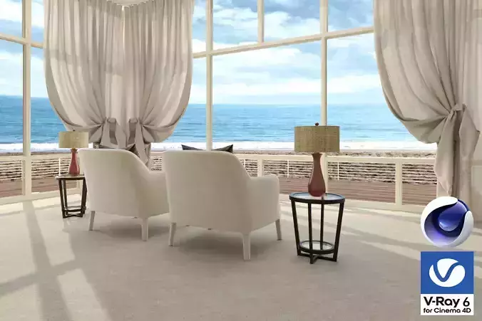 Living Room 11 - Vray6 - C4D