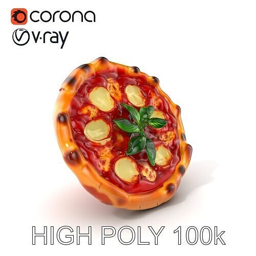 Authentic Neapolitan Pizza D model pack Low-poly 3D model 2