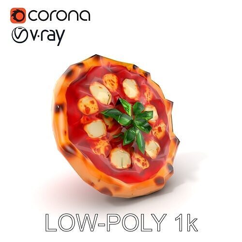 Authentic Neapolitan Pizza D model pack Low-poly 3D model 5