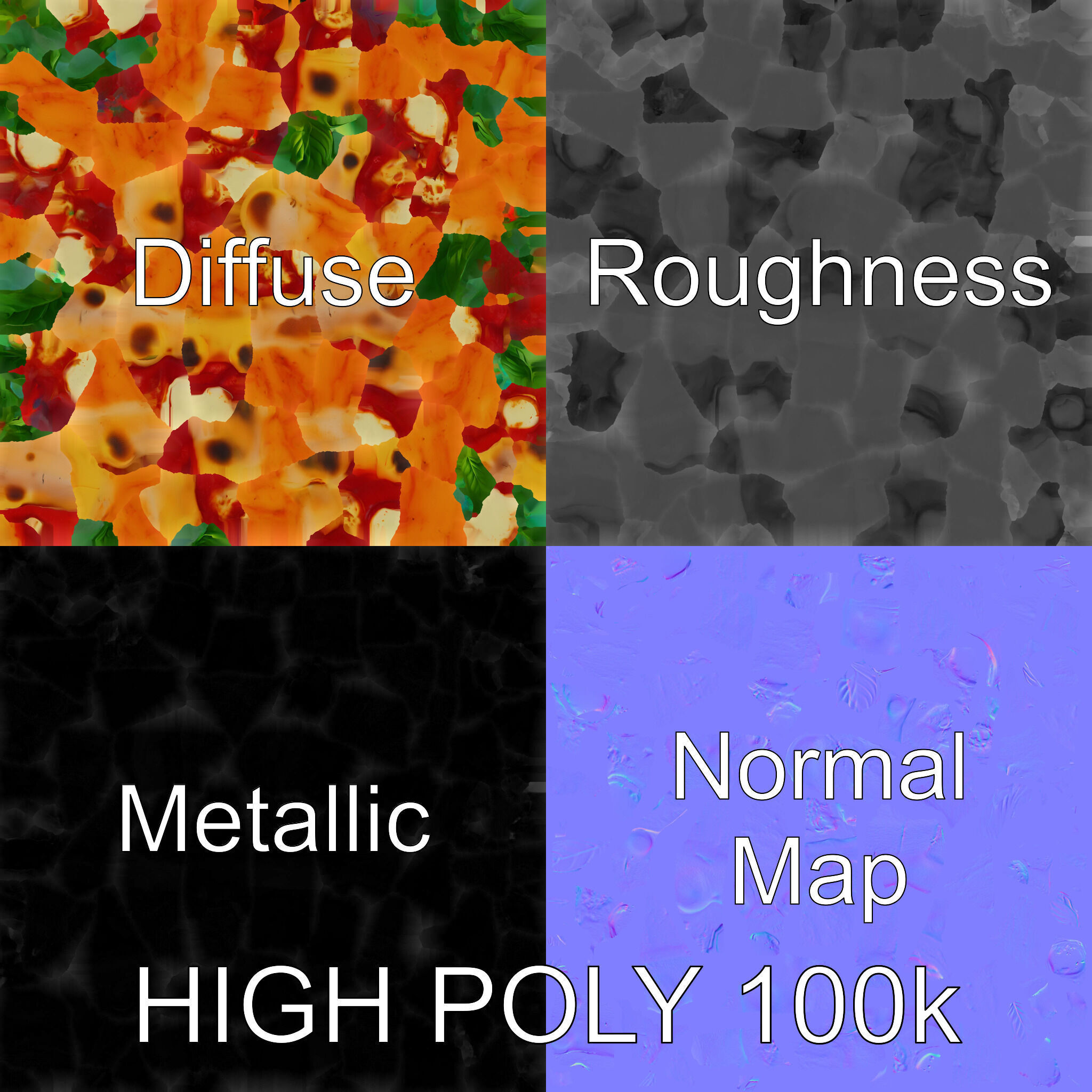 Authentic Neapolitan Pizza D model pack Low-poly 3D model_3