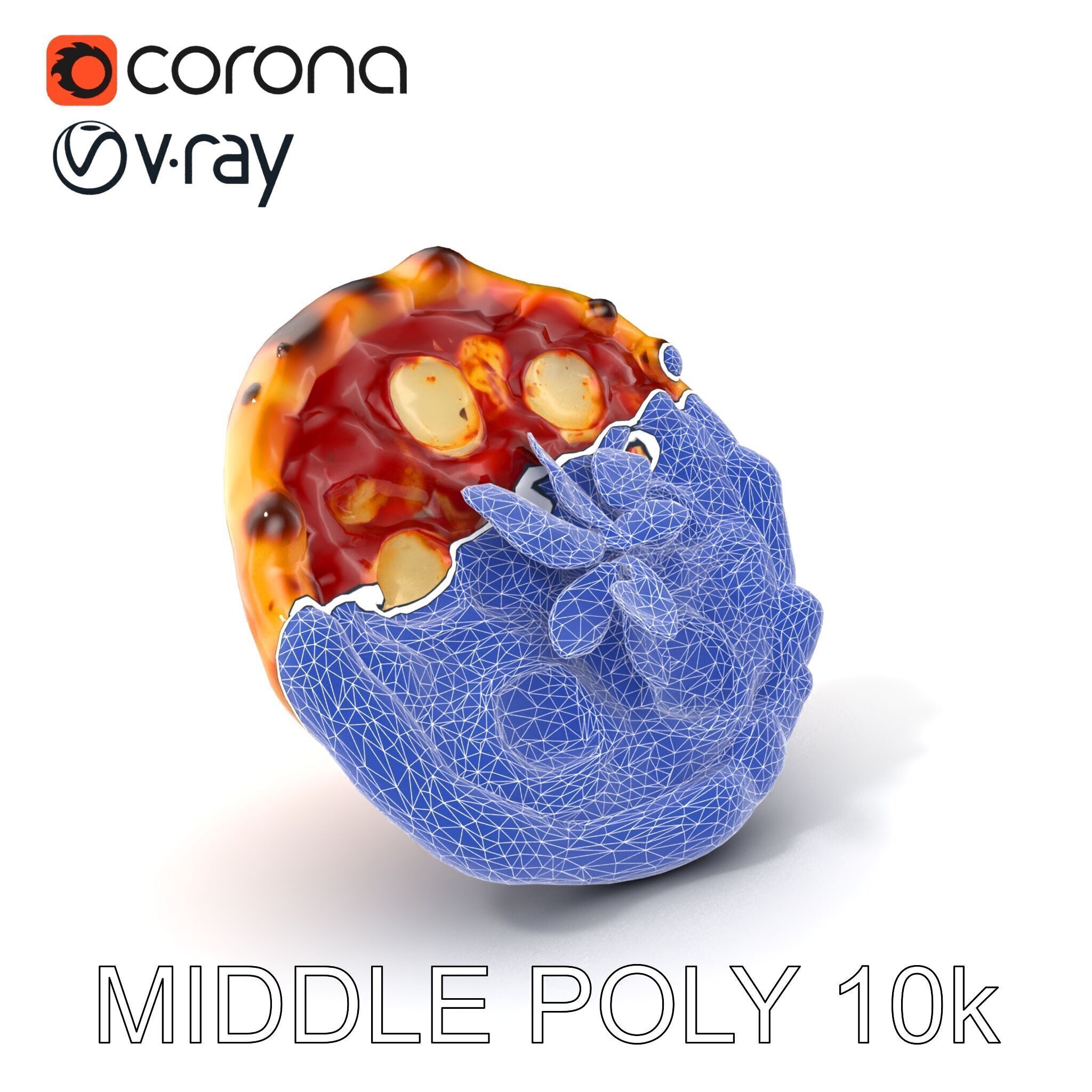 Authentic Neapolitan Pizza D model pack Low-poly 3D model_6