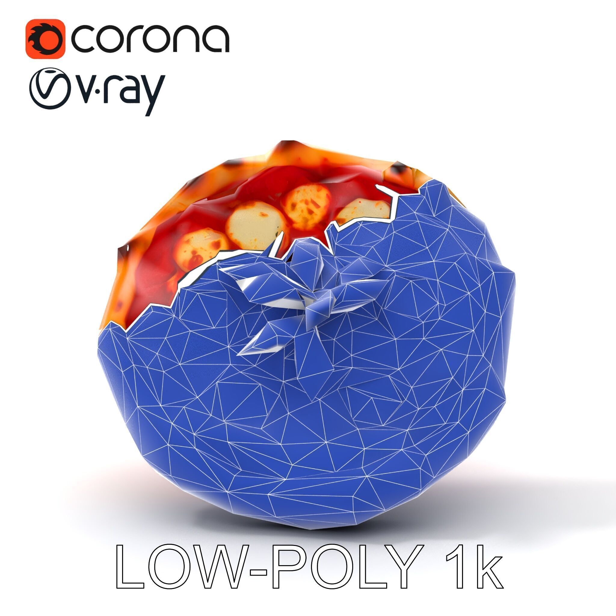 Authentic Neapolitan Pizza D model pack Low-poly 3D model_26