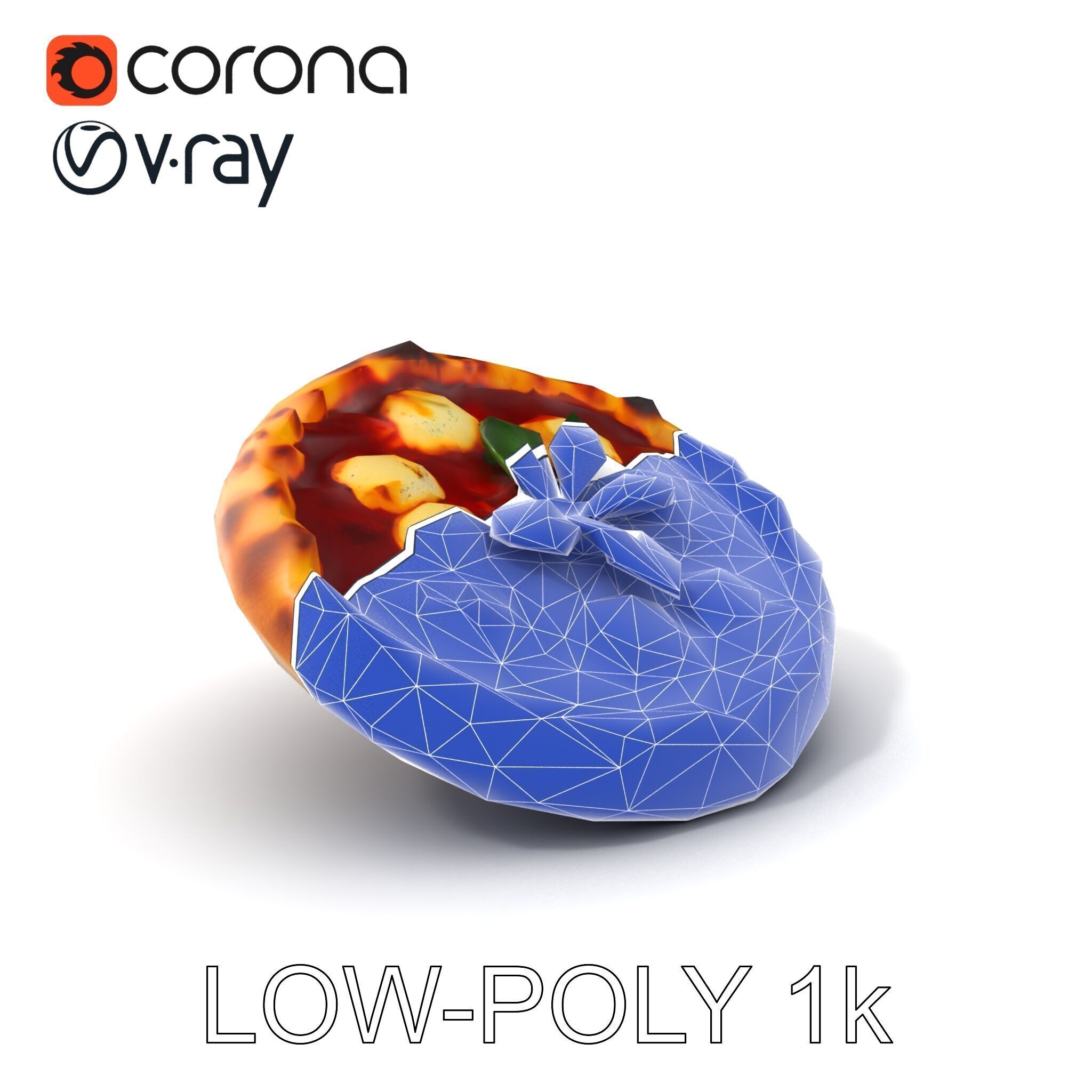 Traditional WoodFired Pizza D Model Pack Low-poly 3D model_7