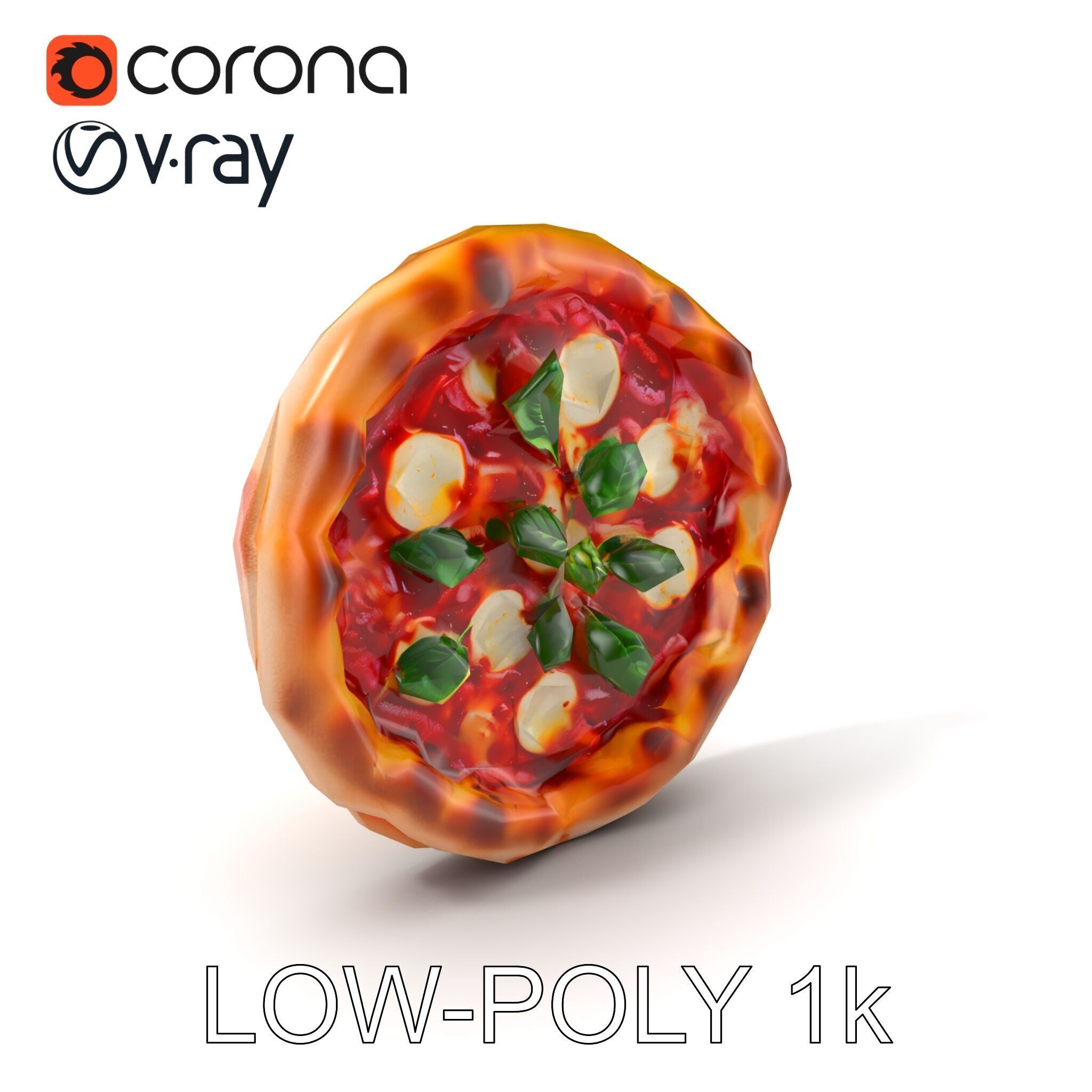 Traditional Margherita Pizza D Model Pack Low-poly 3D model_5
