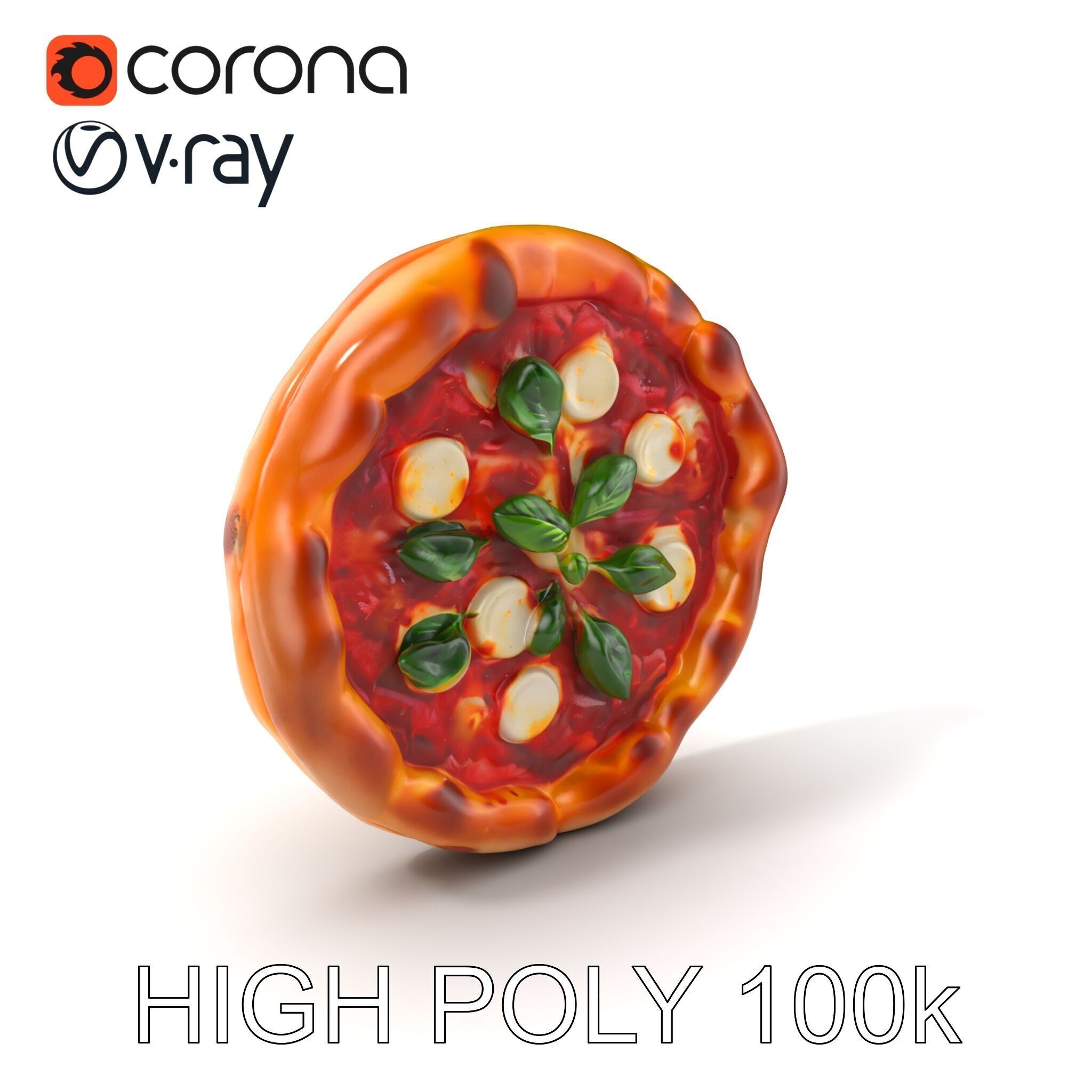 Traditional Margherita Pizza D Model Pack Low-poly 3D model_2