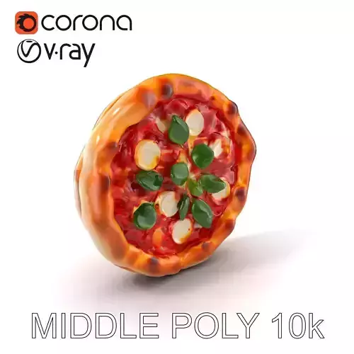 Traditional Margherita Pizza D Model Pack Low-poly 3D model