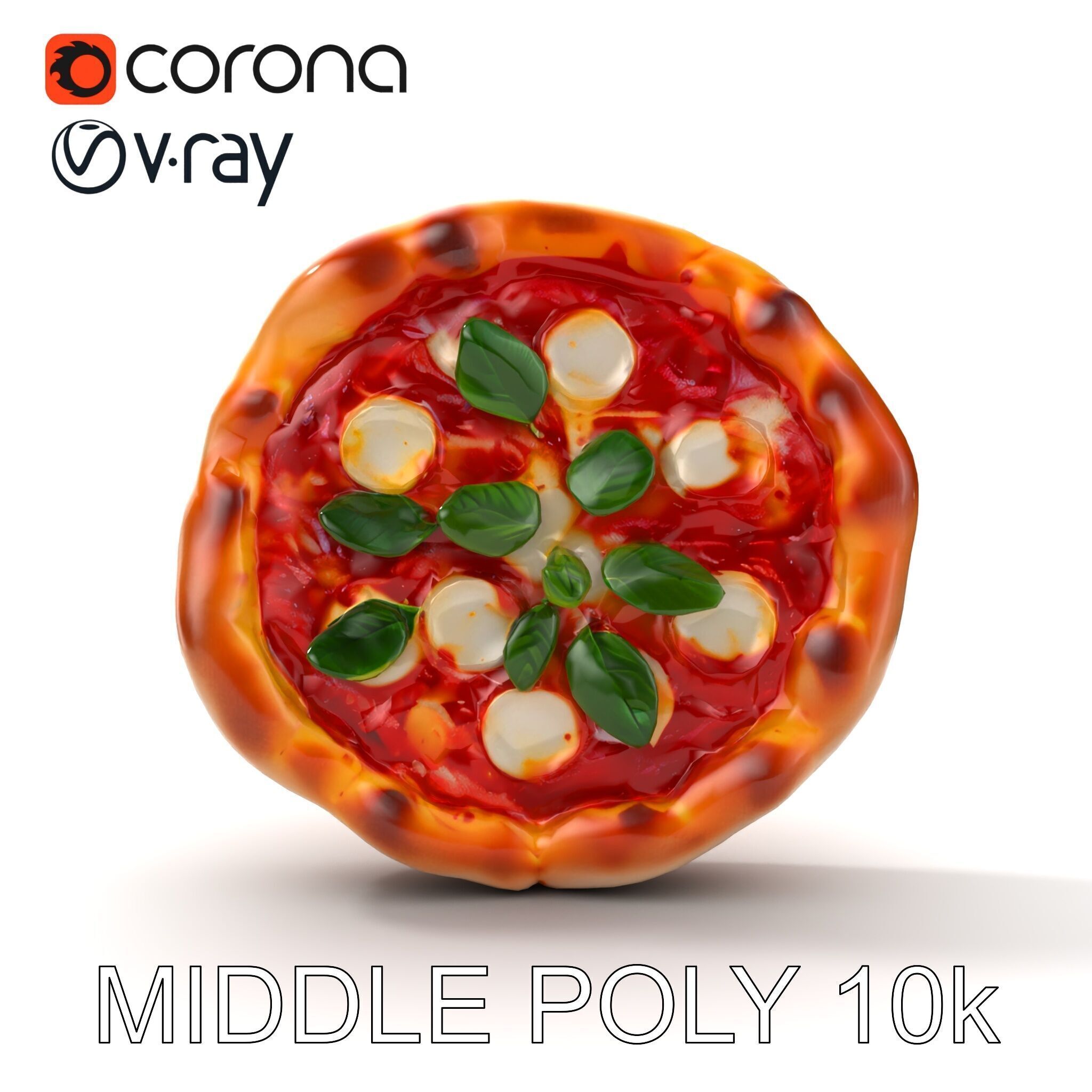 Traditional Margherita Pizza D Model Pack Low-poly 3D model_23