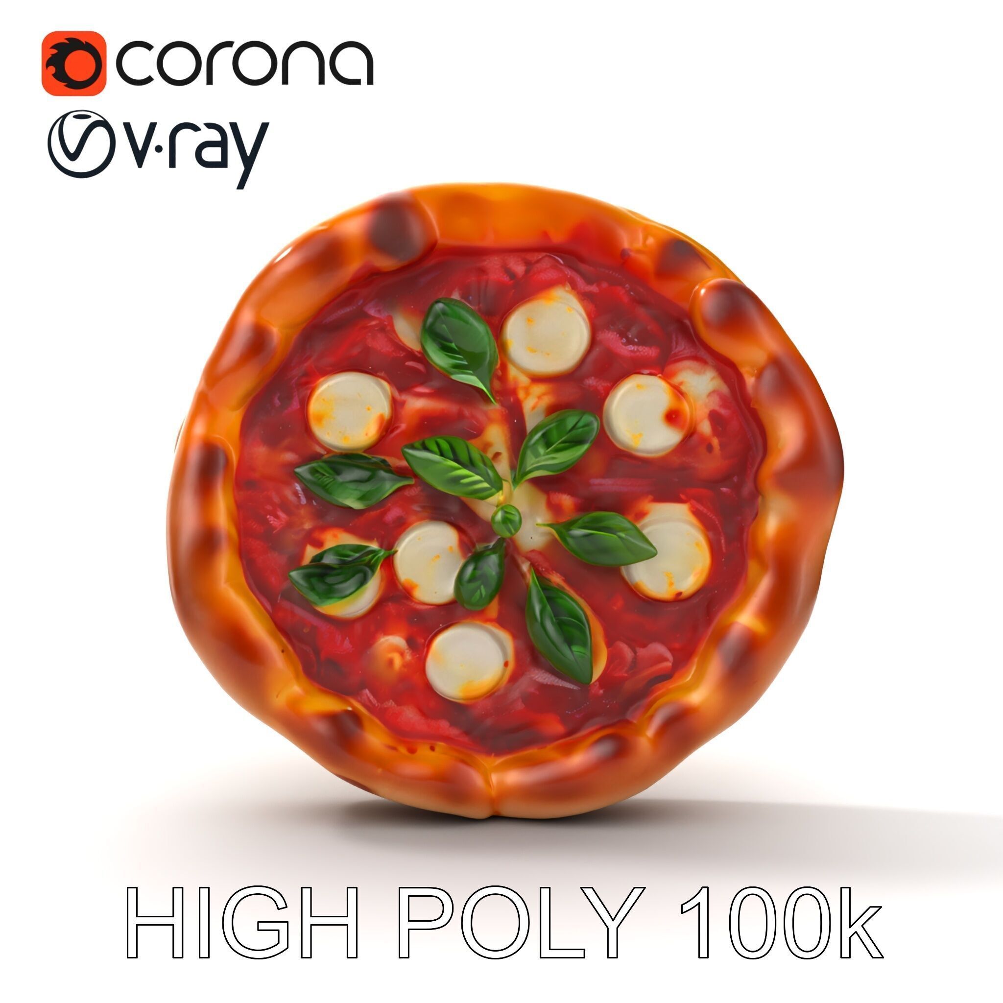 Traditional Margherita Pizza D Model Pack Low-poly 3D model_13