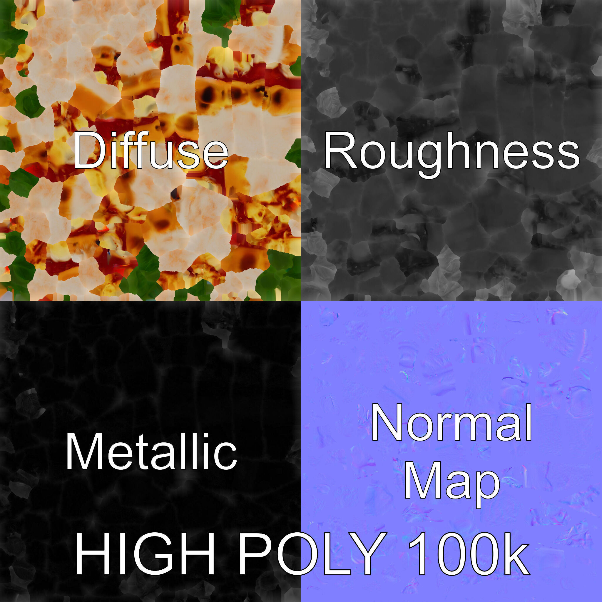 Neapolitan Pizza D Model Pack Low-poly 3D model_3