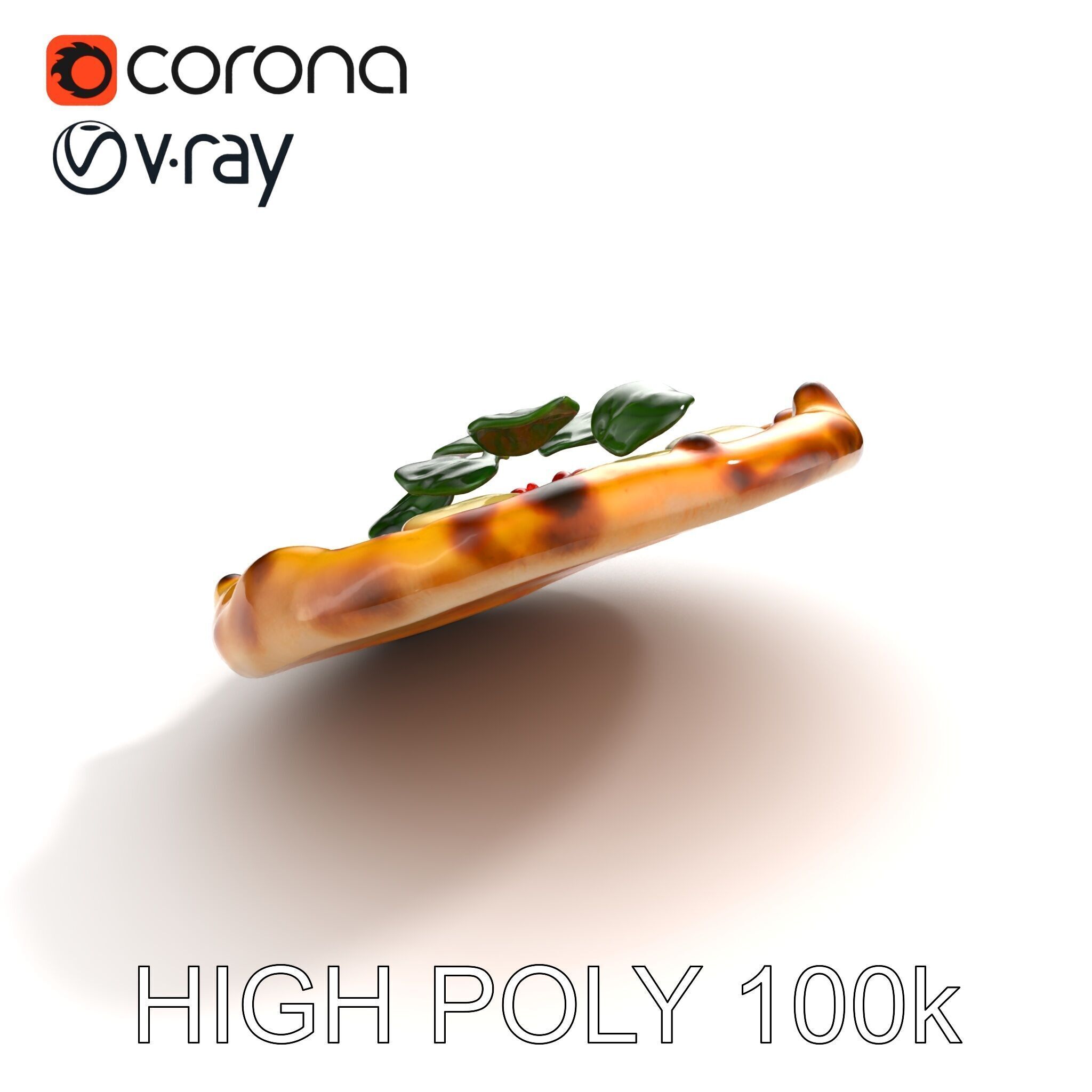 Neapolitan Pizza Gourmet Crust Sculpture model pack Low-poly 3D model_14