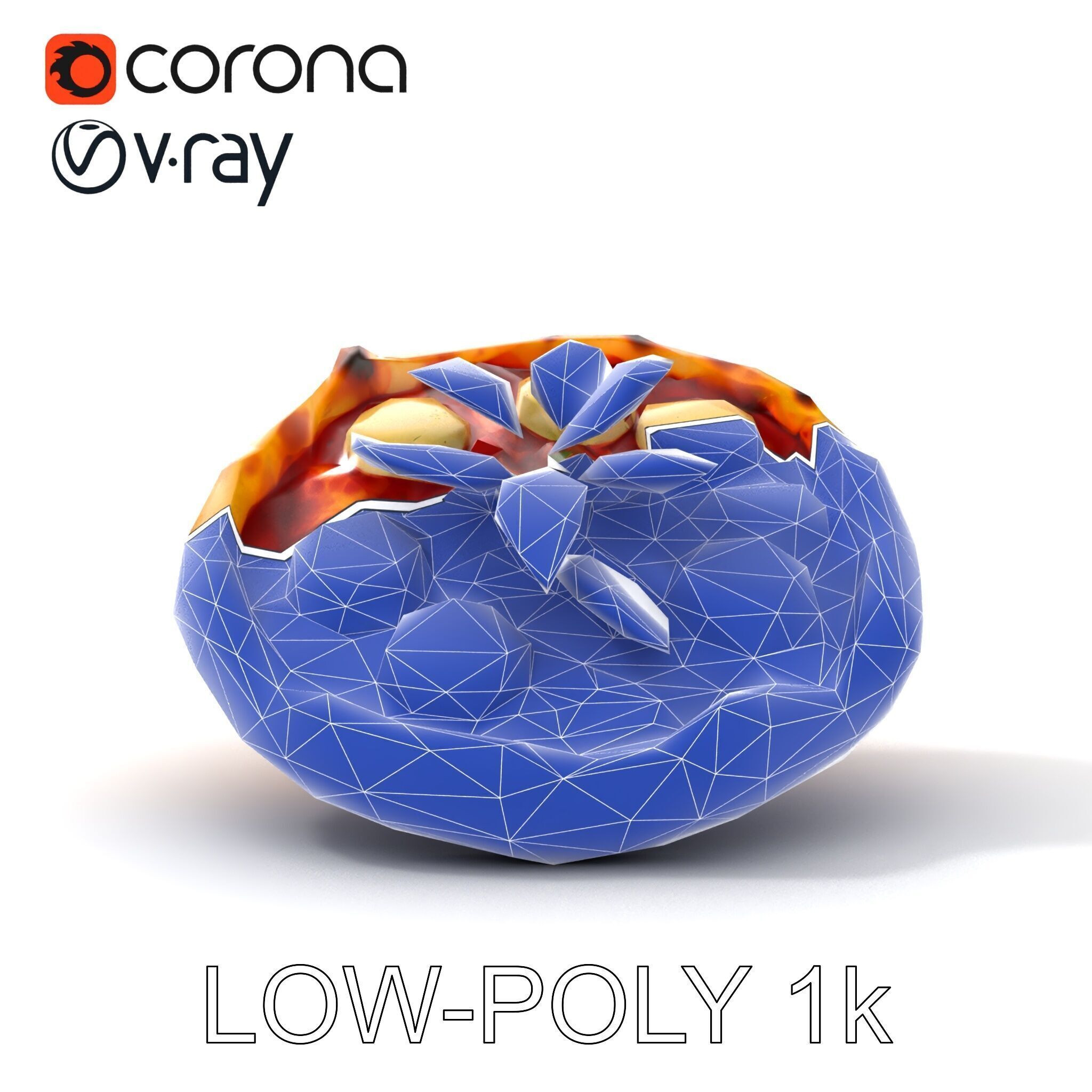 Neapolitan Pizza Gourmet Crust Sculpture model pack Low-poly 3D model_24