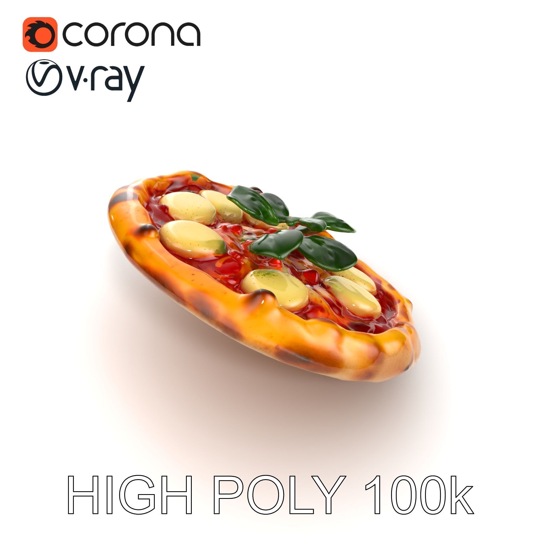 Neapolitan Pizza Gourmet Crust Sculpture model pack Low-poly 3D model_22