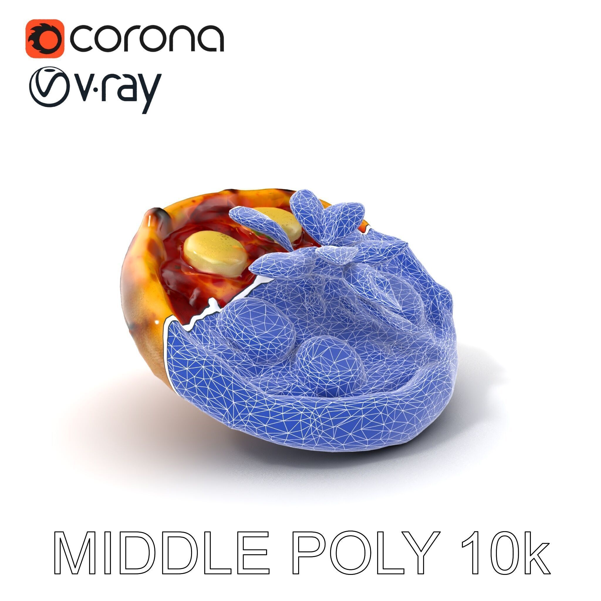 Neapolitan Pizza Gourmet Crust Sculpture model pack Low-poly 3D model_6