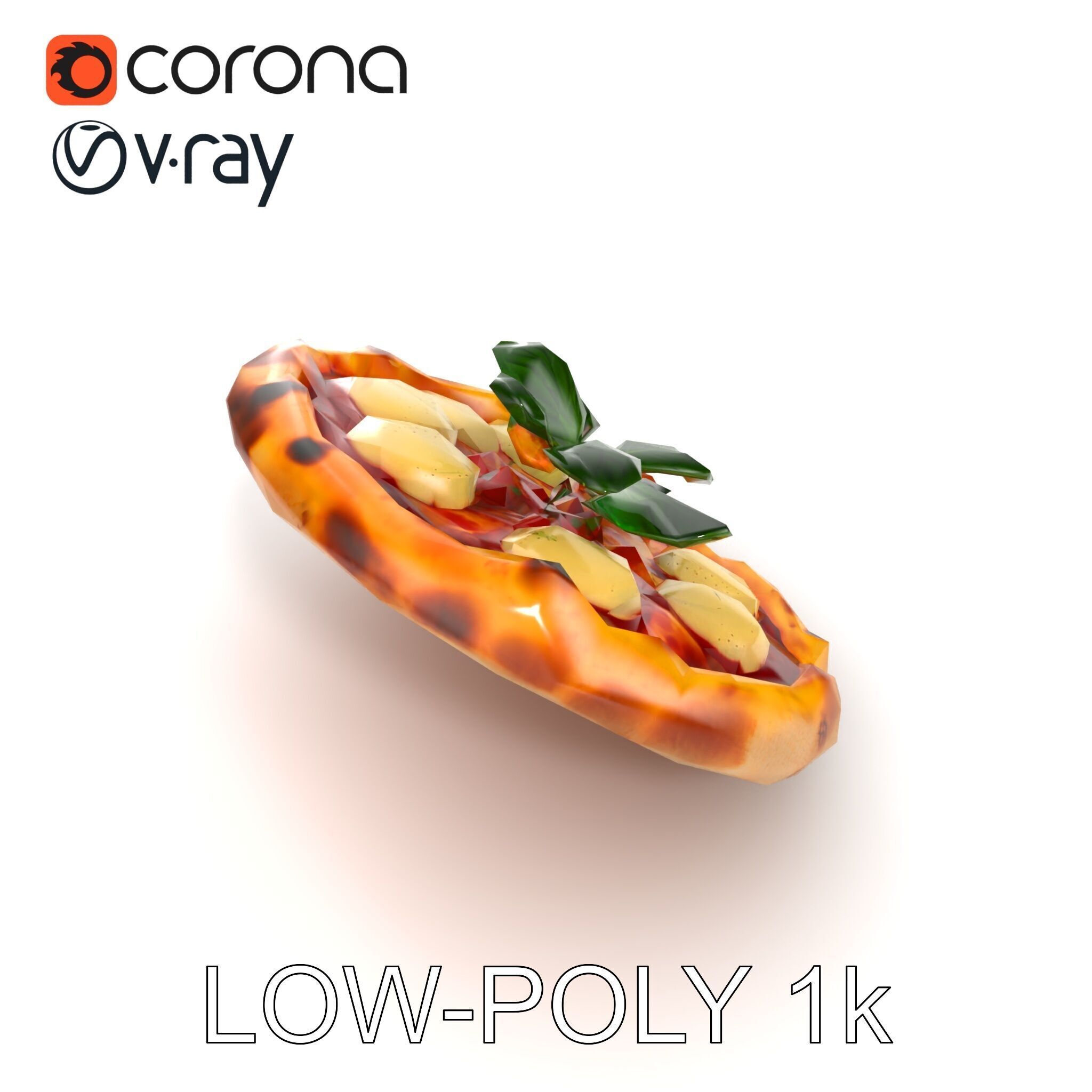 Neapolitan Pizza Gourmet Crust Sculpture model pack Low-poly 3D model_11