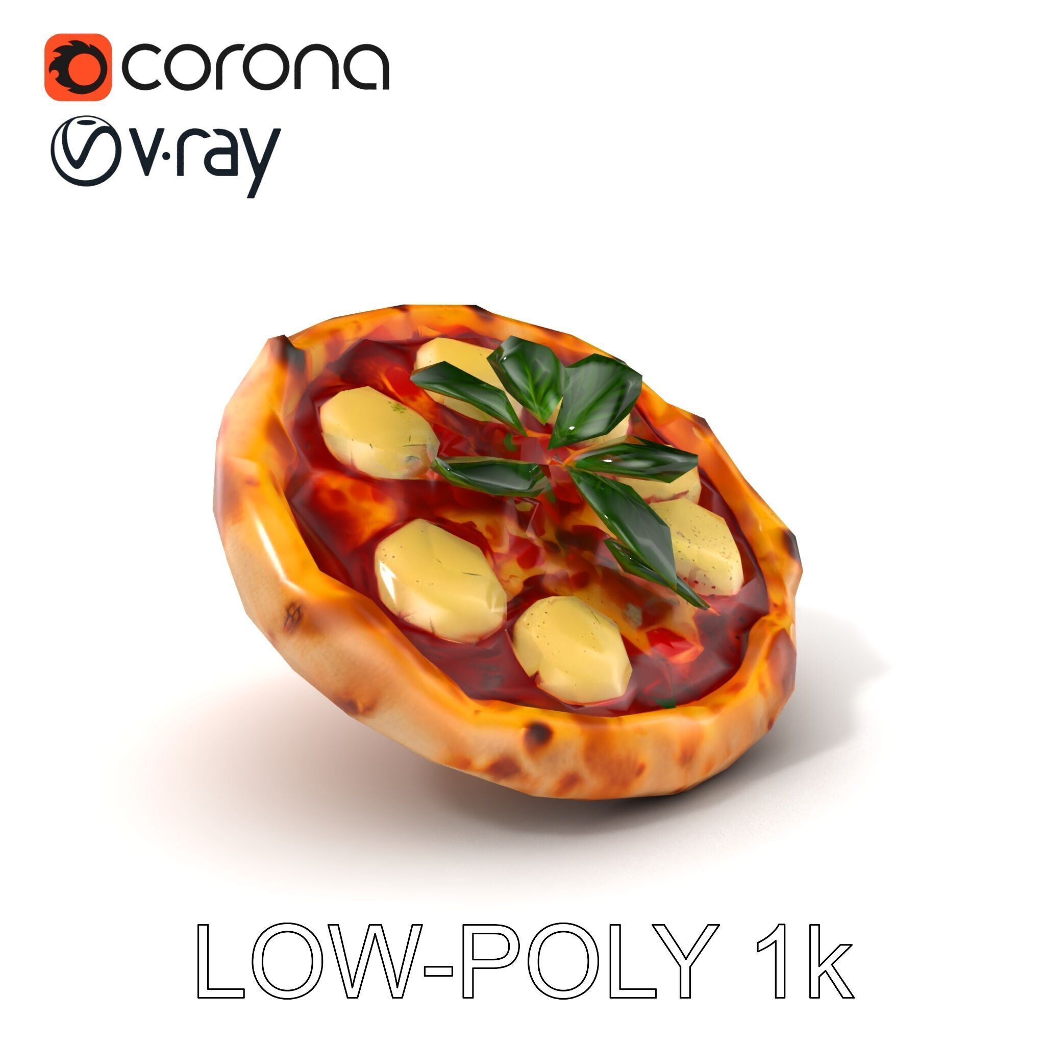 Neapolitan Pizza Gourmet Crust Sculpture model pack Low-poly 3D model_5