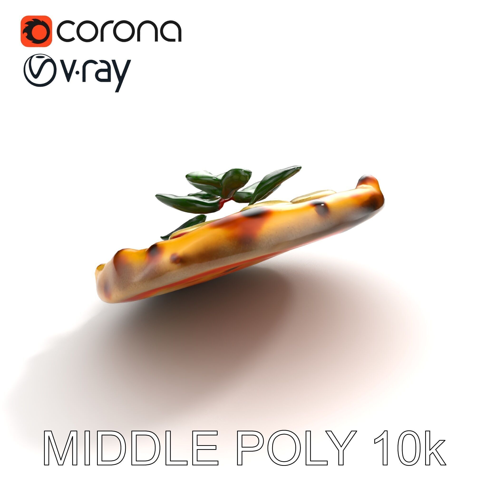 Neapolitan Pizza Gourmet Crust Sculpture model pack Low-poly 3D model_8