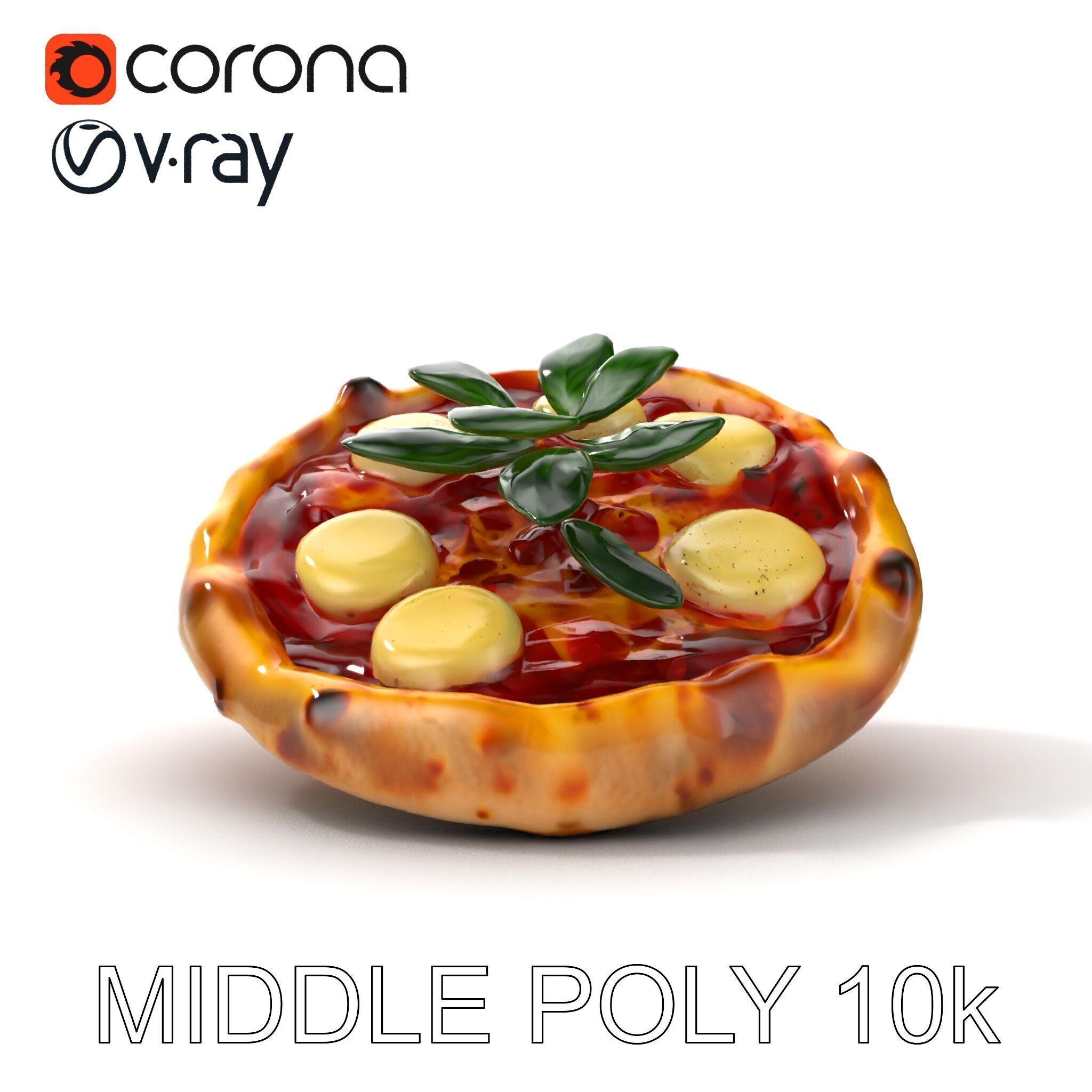Neapolitan Pizza Gourmet Crust Sculpture model pack Low-poly 3D model_27