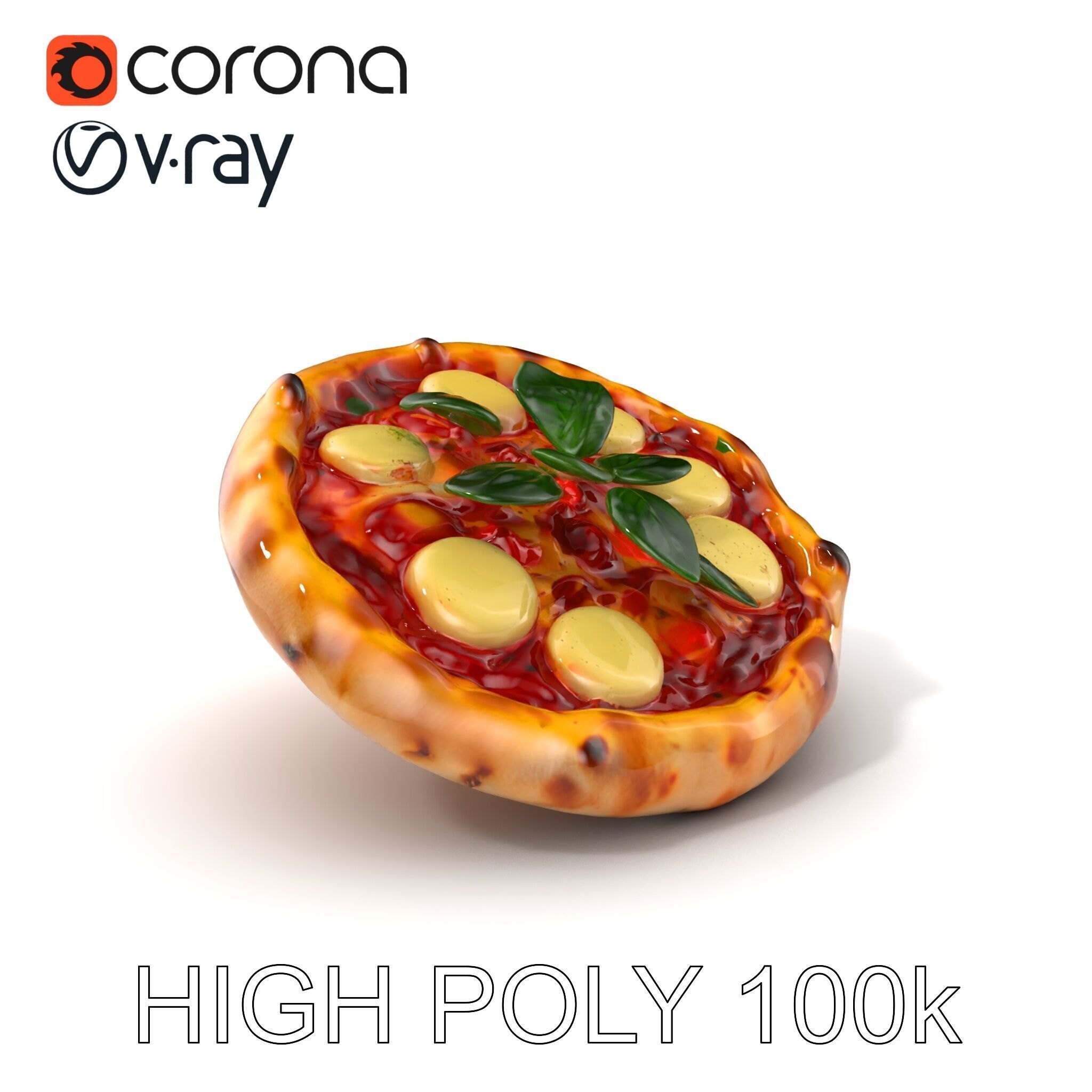 Neapolitan Pizza Gourmet Crust Sculpture model pack Low-poly 3D model_2