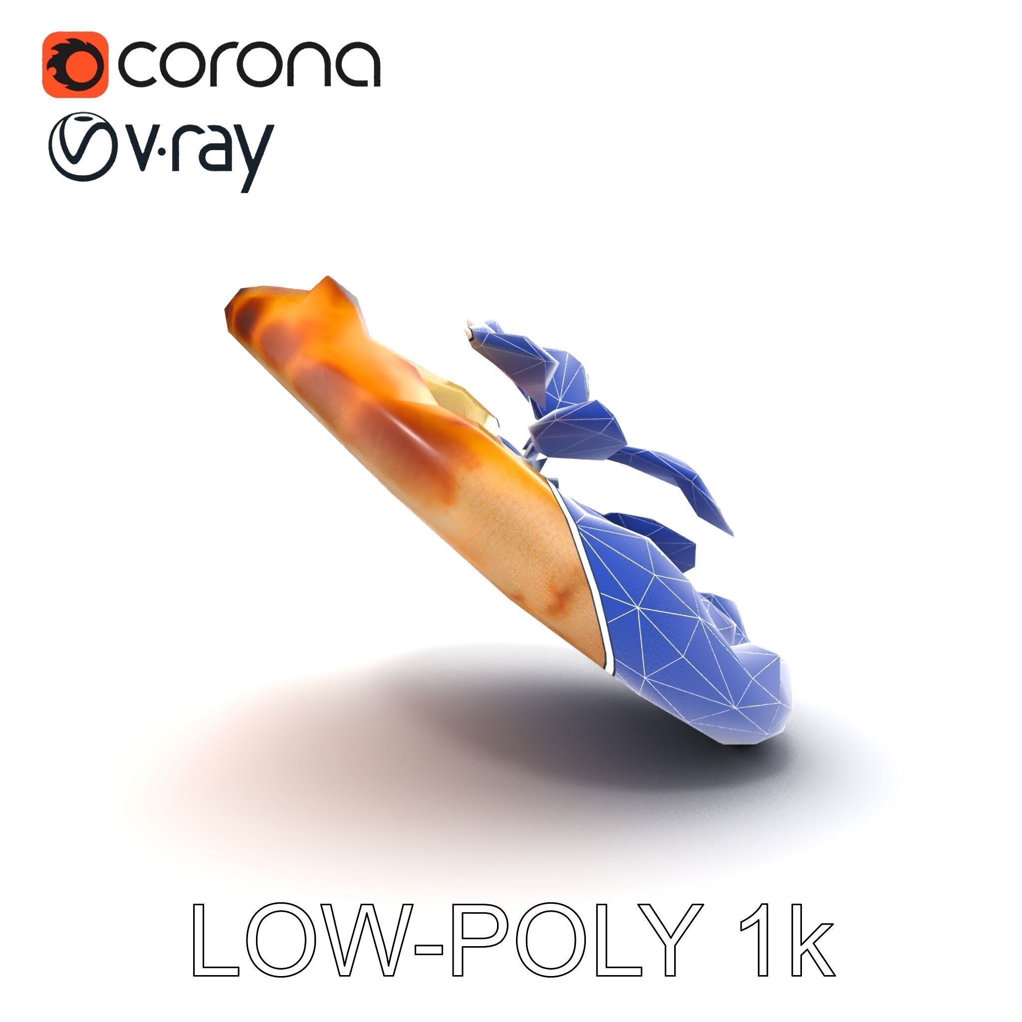 Neapolitan Pizza Gourmet Crust Sculpture model pack Low-poly 3D model_20