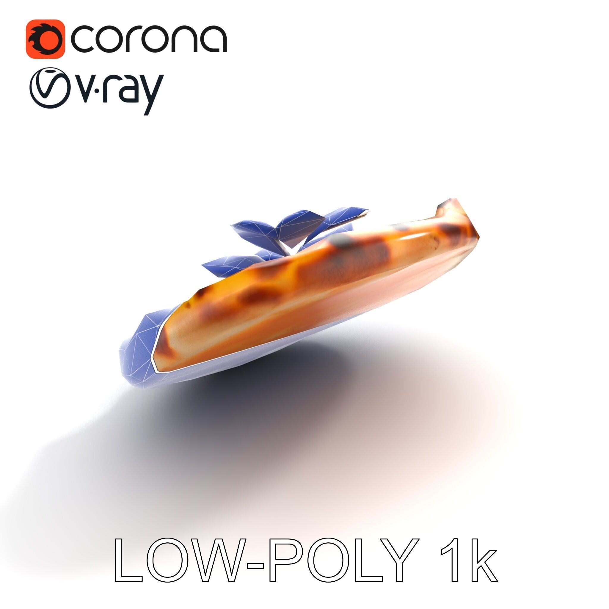 Neapolitan Pizza Gourmet Crust Sculpture model pack Low-poly 3D model_16