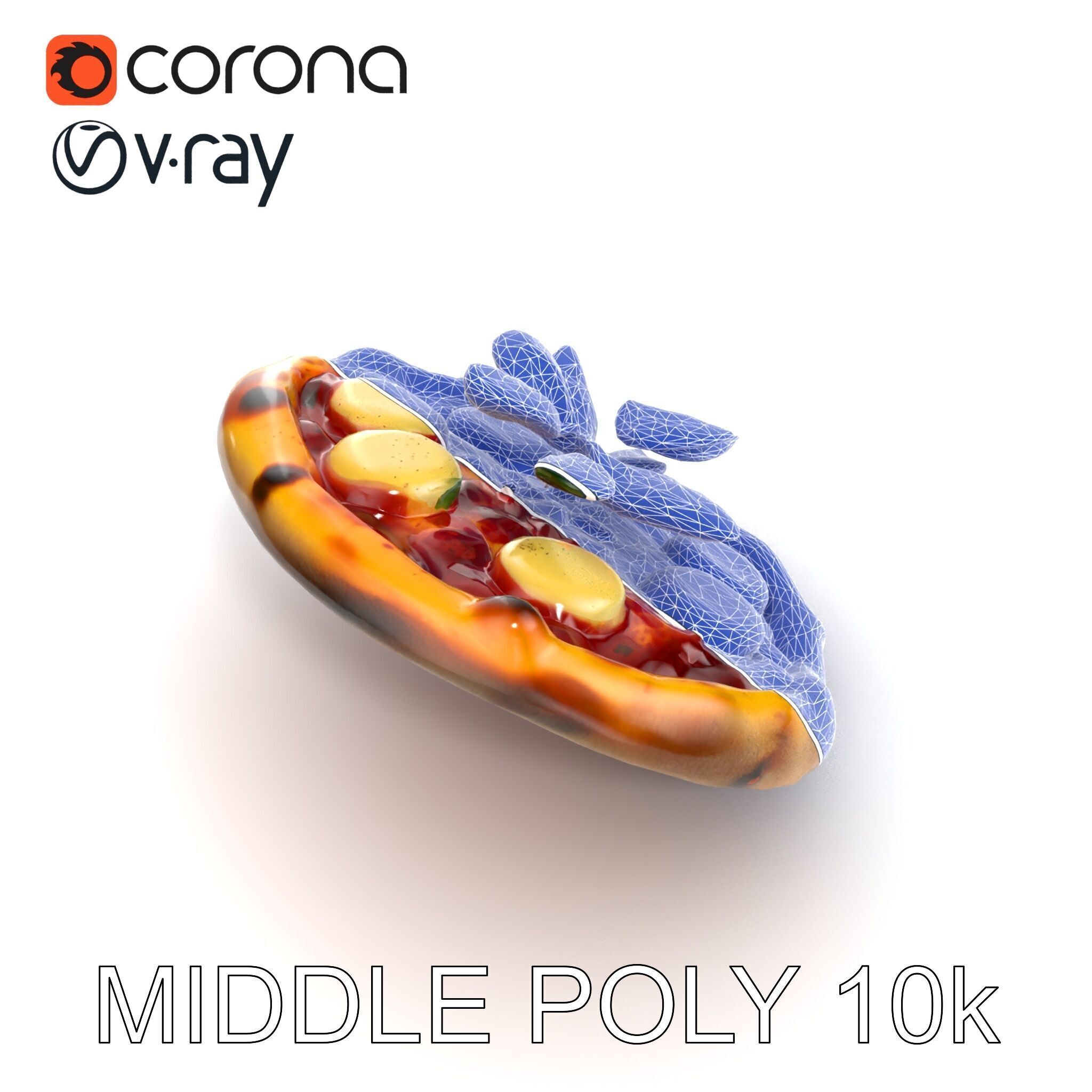 Neapolitan Pizza Gourmet Crust Sculpture model pack Low-poly 3D model_25