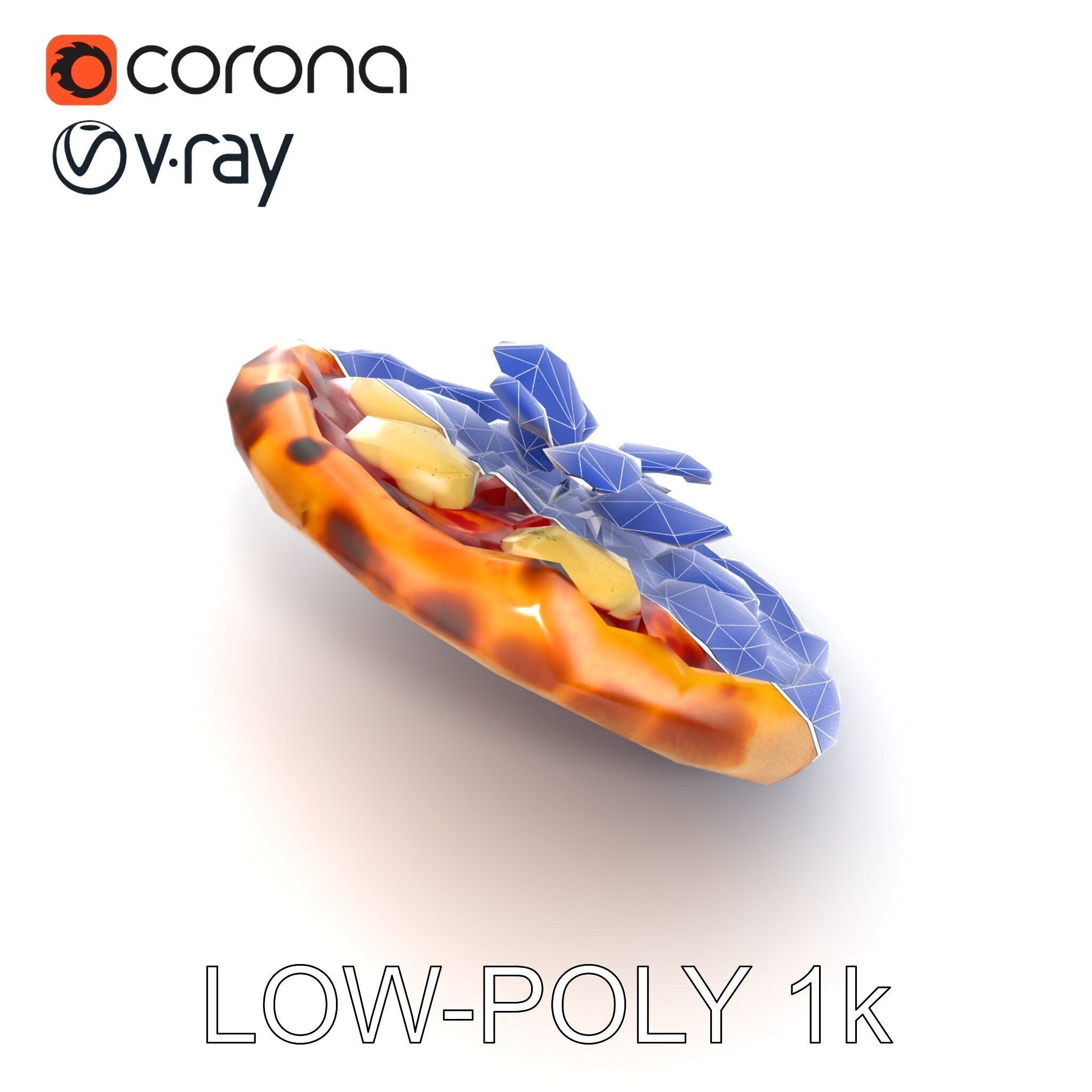 Neapolitan Pizza Gourmet Crust Sculpture model pack Low-poly 3D model_30