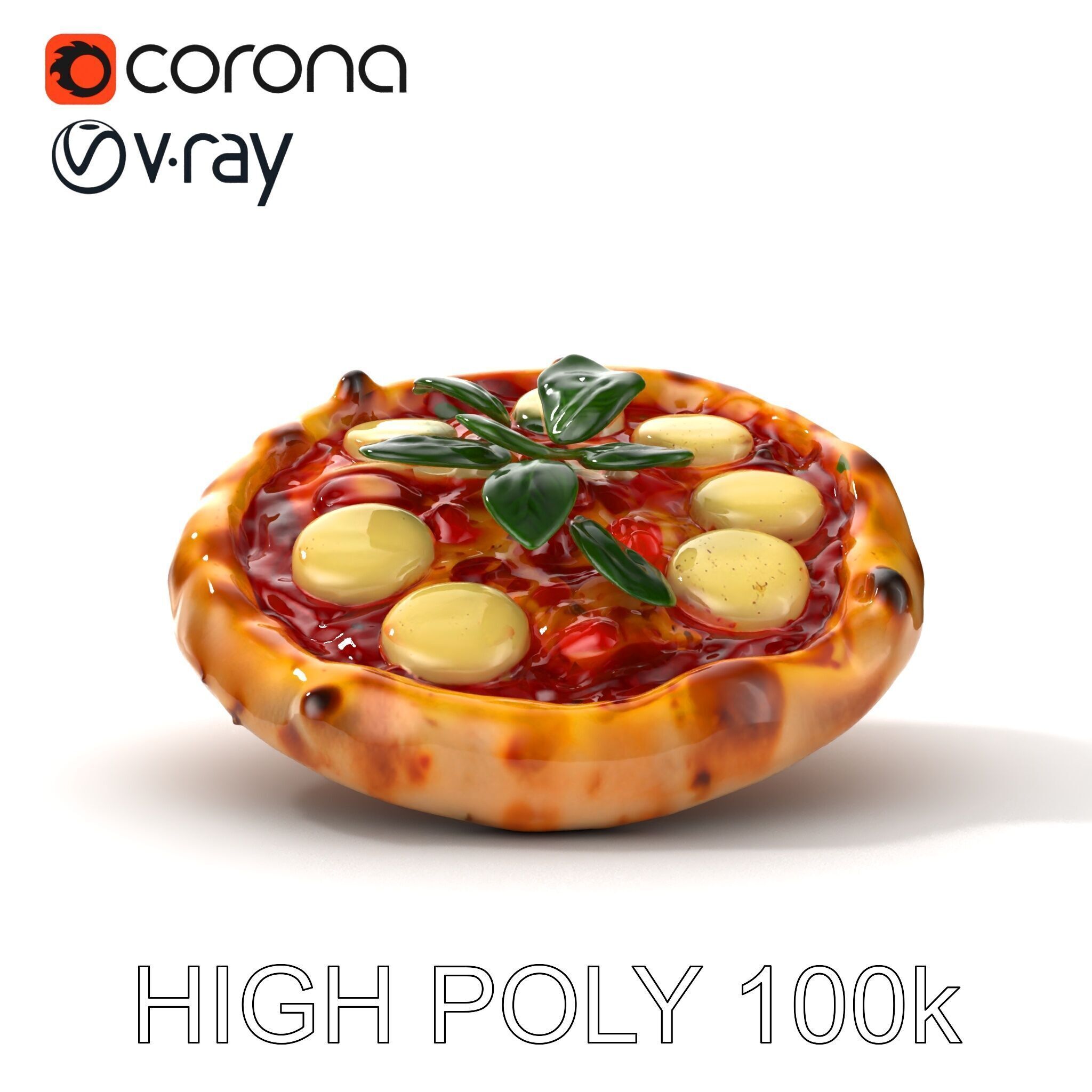 Neapolitan Pizza Gourmet Crust Sculpture model pack Low-poly 3D model_23