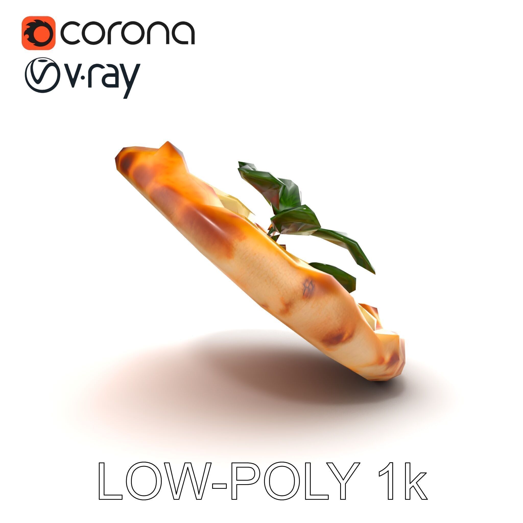 Neapolitan Pizza Gourmet Crust Sculpture model pack Low-poly 3D model_21