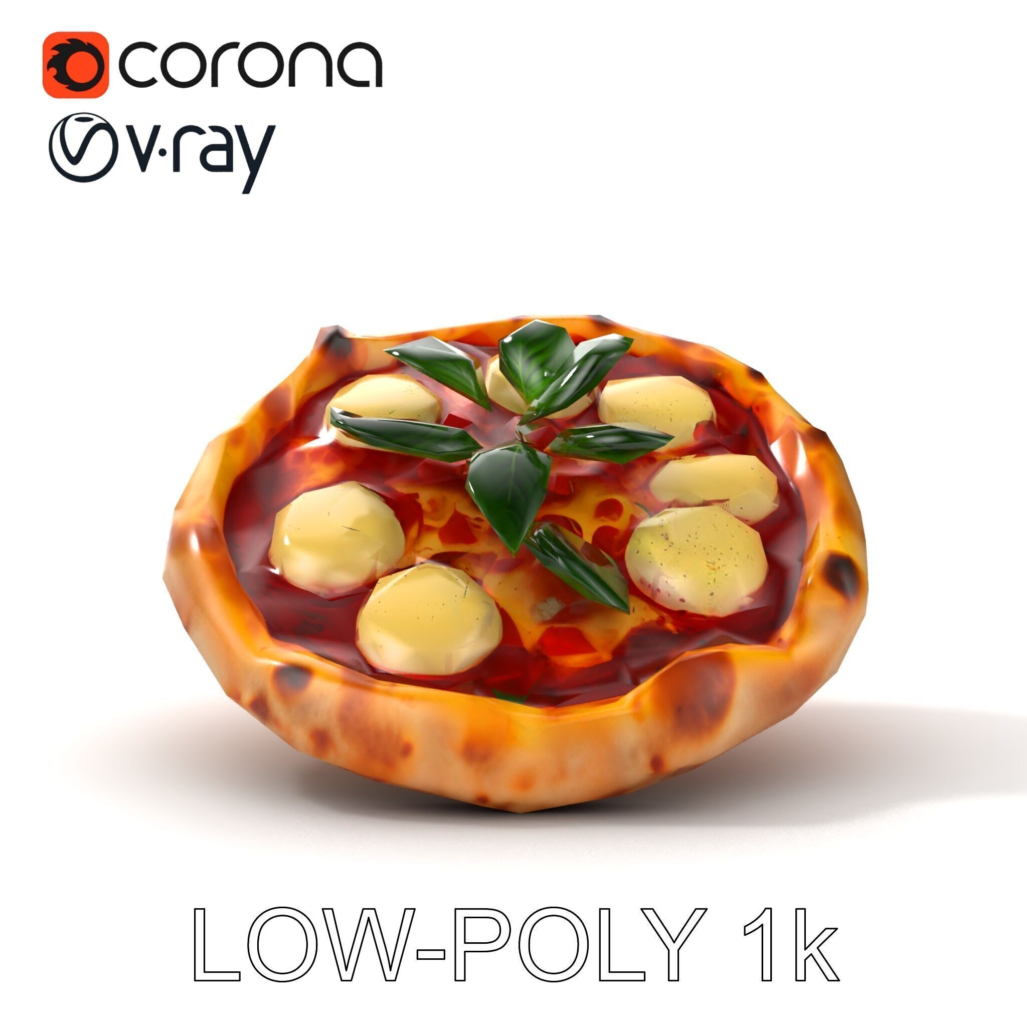 Neapolitan Pizza Gourmet Crust Sculpture model pack Low-poly 3D model_29