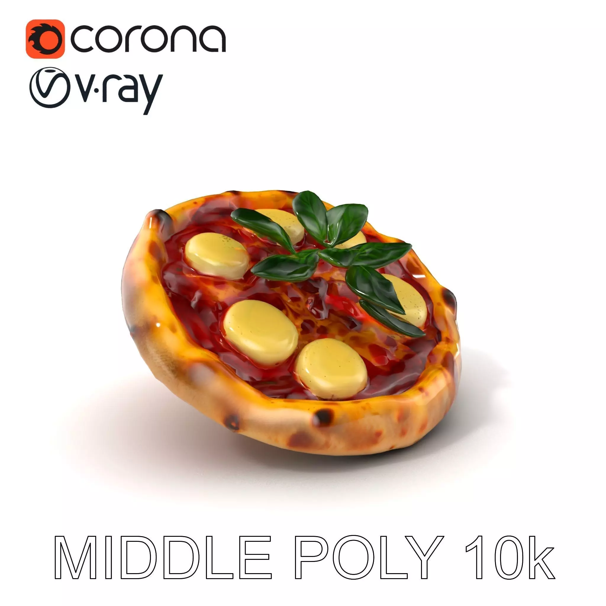 Neapolitan Pizza Gourmet Crust Sculpture model pack Low-poly 3D model_0