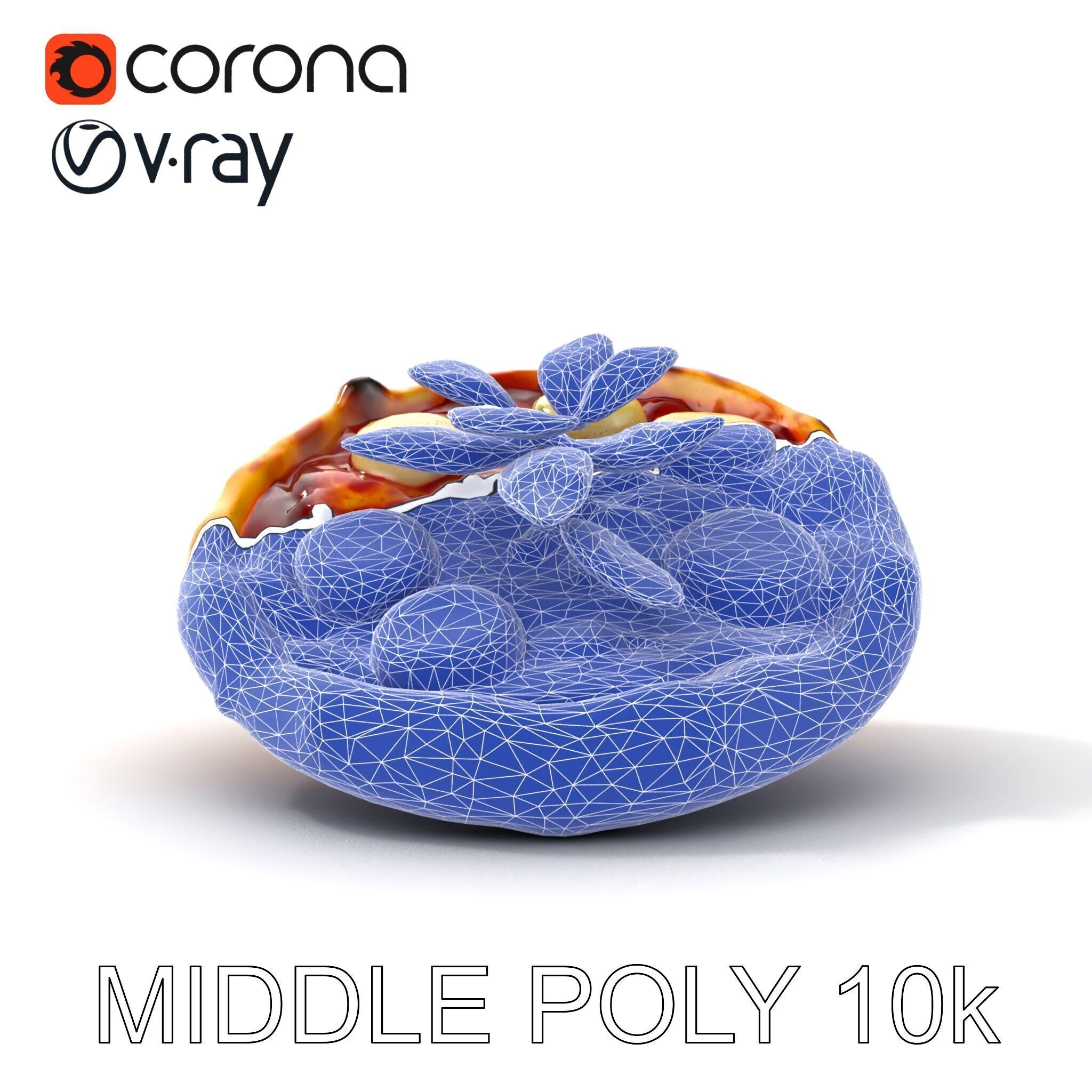 Neapolitan Pizza Gourmet Crust Sculpture model pack Low-poly 3D model_26