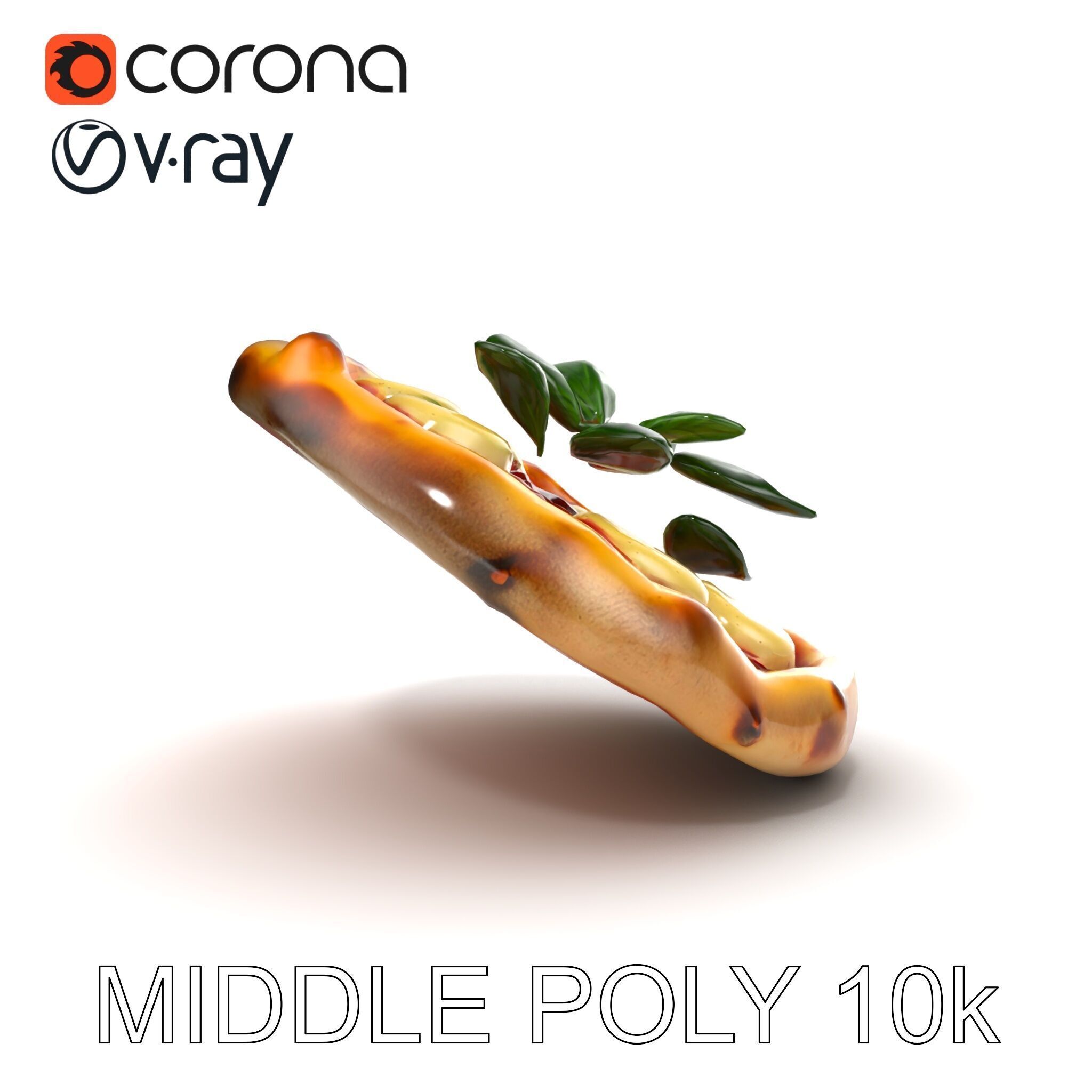 Neapolitan Pizza Gourmet Crust Sculpture model pack Low-poly 3D model_17