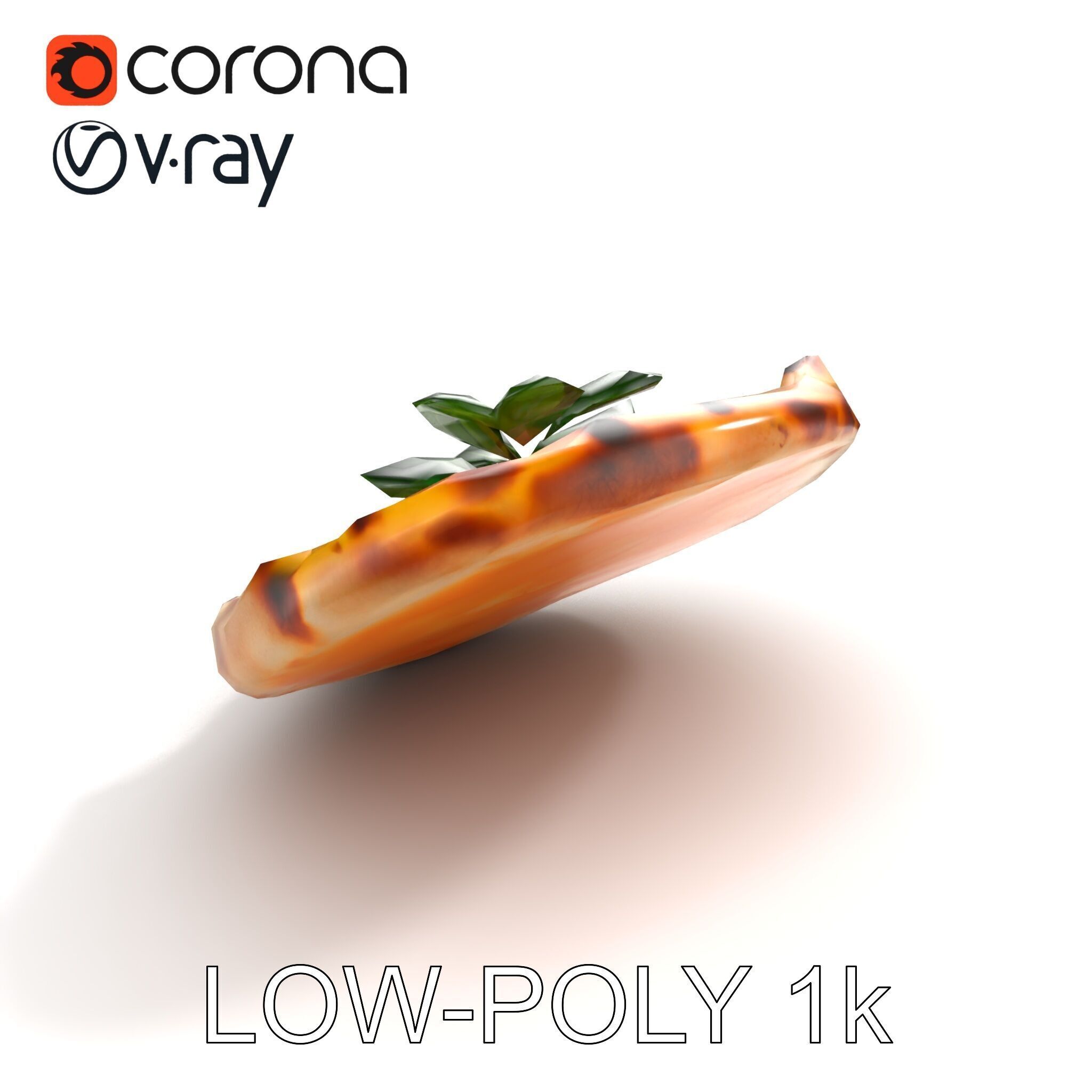 Neapolitan Pizza Gourmet Crust Sculpture model pack Low-poly 3D model_9