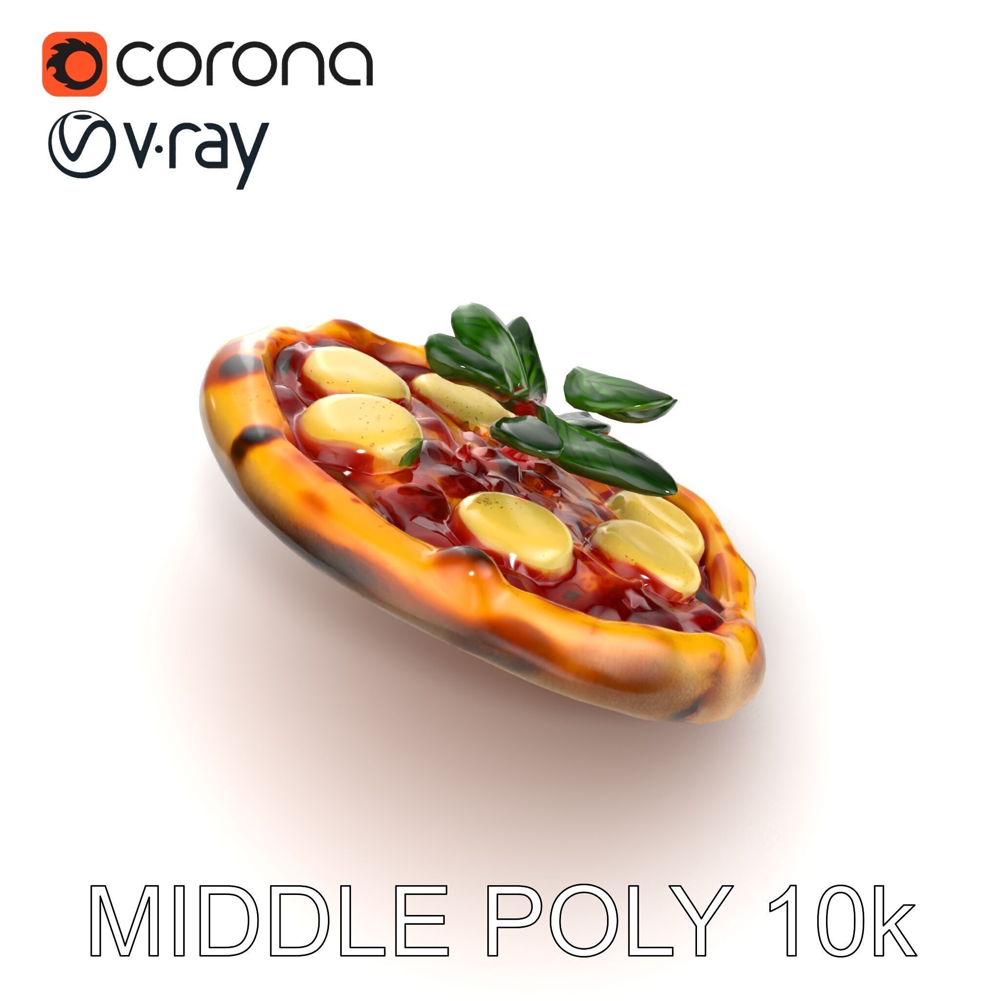 Neapolitan Pizza Gourmet Crust Sculpture model pack Low-poly 3D model_18