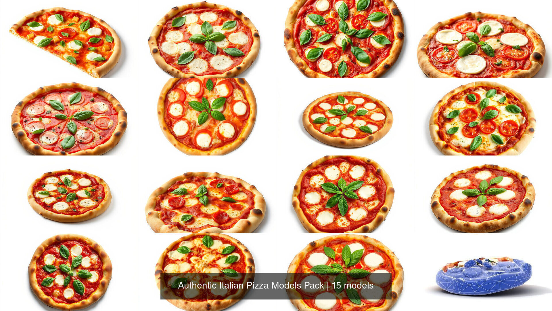 Authentic Italian Pizza Models Pack 3D Model Collection_18