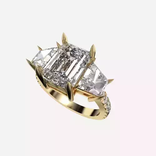 Custom Diamond Ring 3D print model