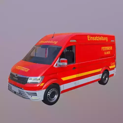 Feuerwehr - Einsatzleitung MAN TGE Bus Low Poly