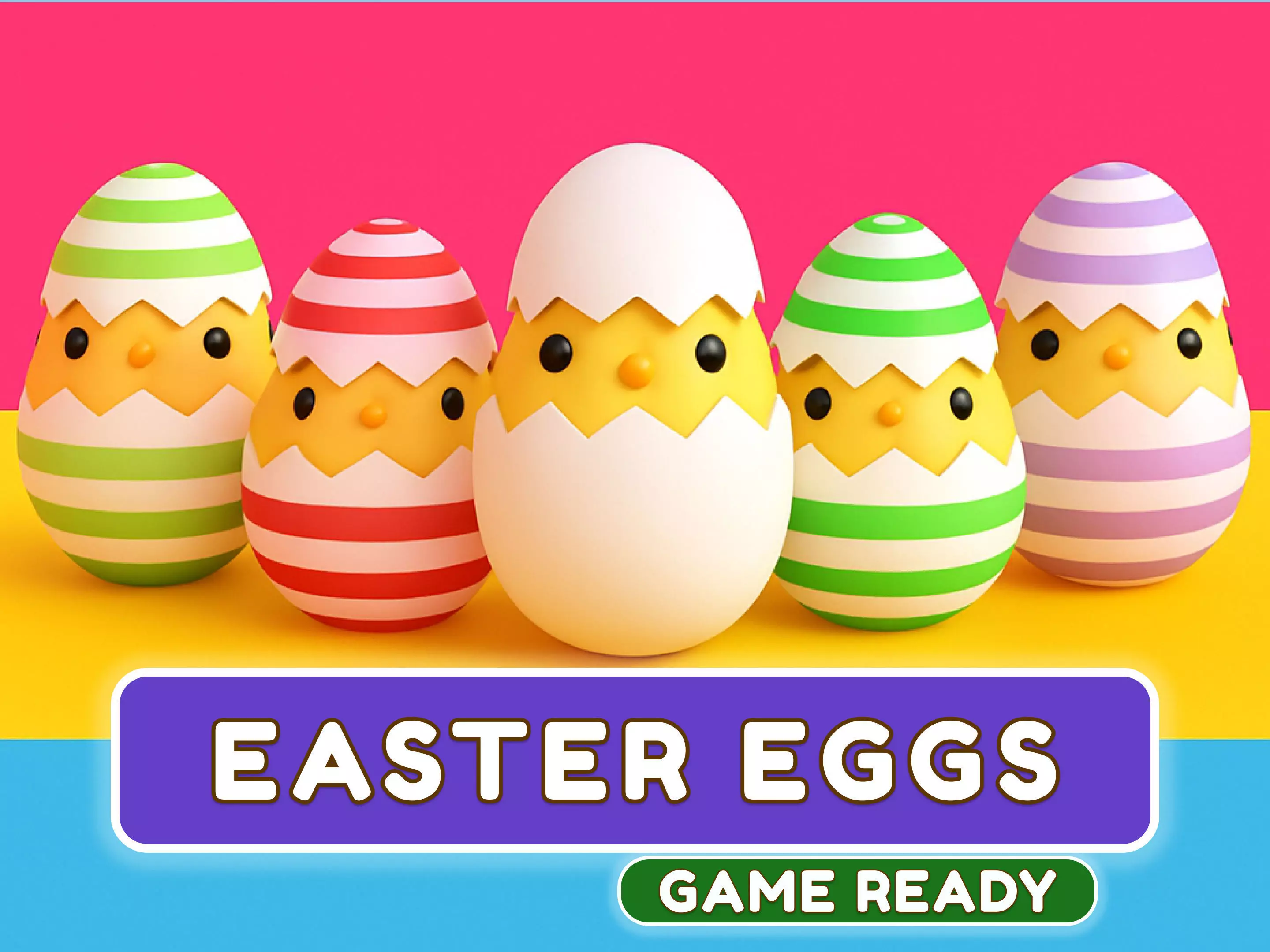 Easter Eggs Chicken Low-poly 3D model_0