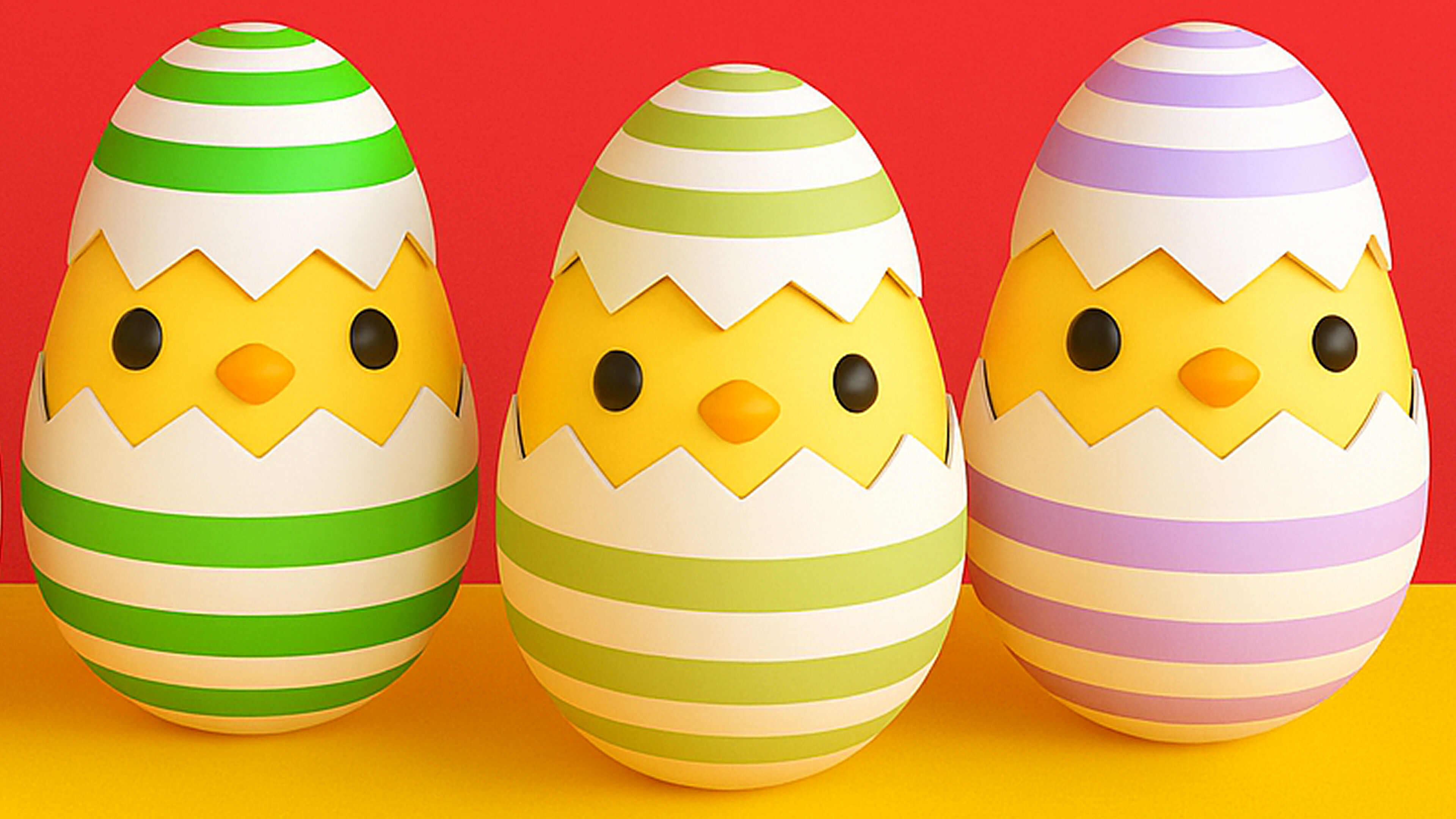 Easter Eggs Chicken Low-poly 3D model_7