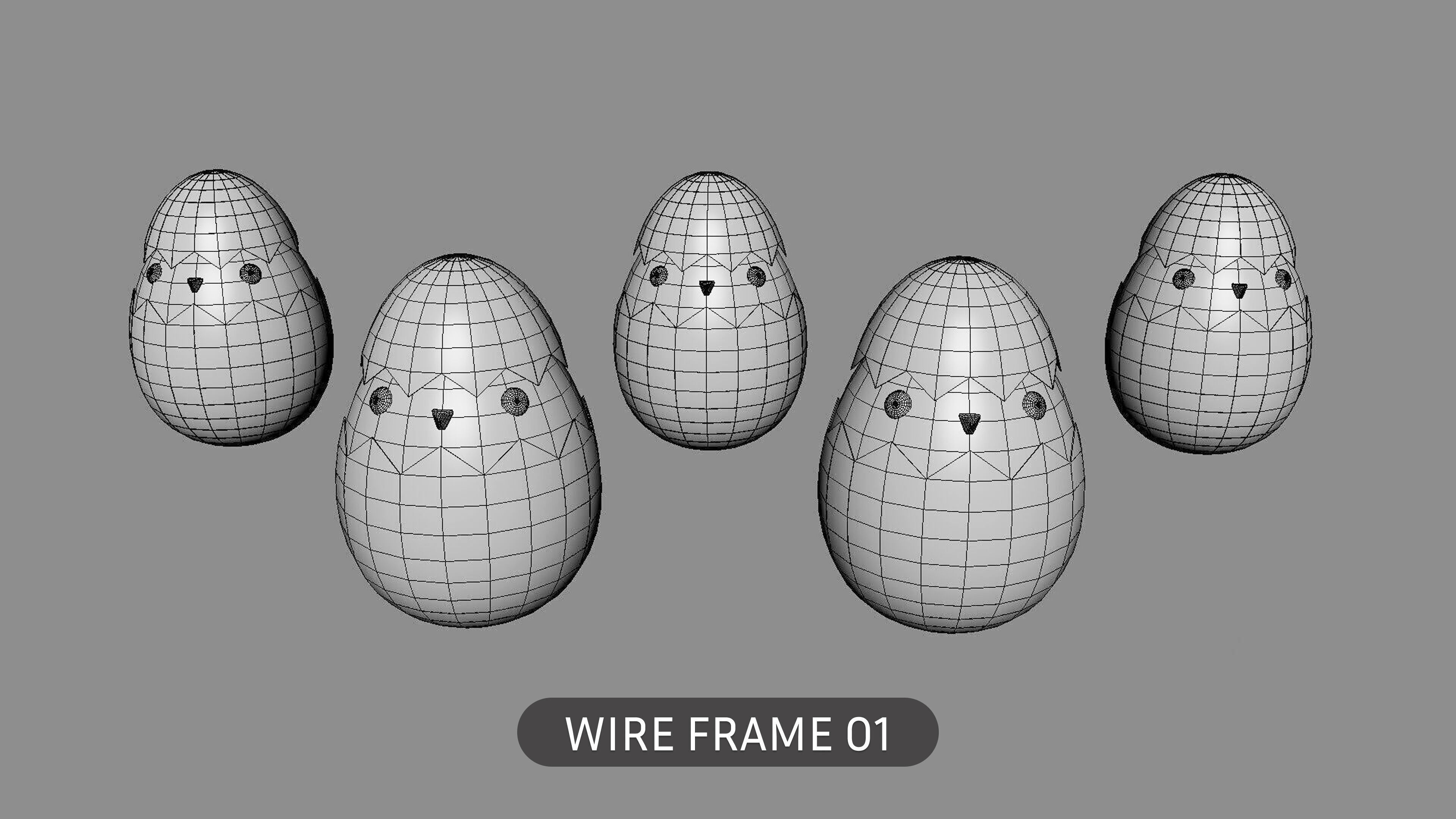 Easter Eggs Chicken Low-poly 3D model_12