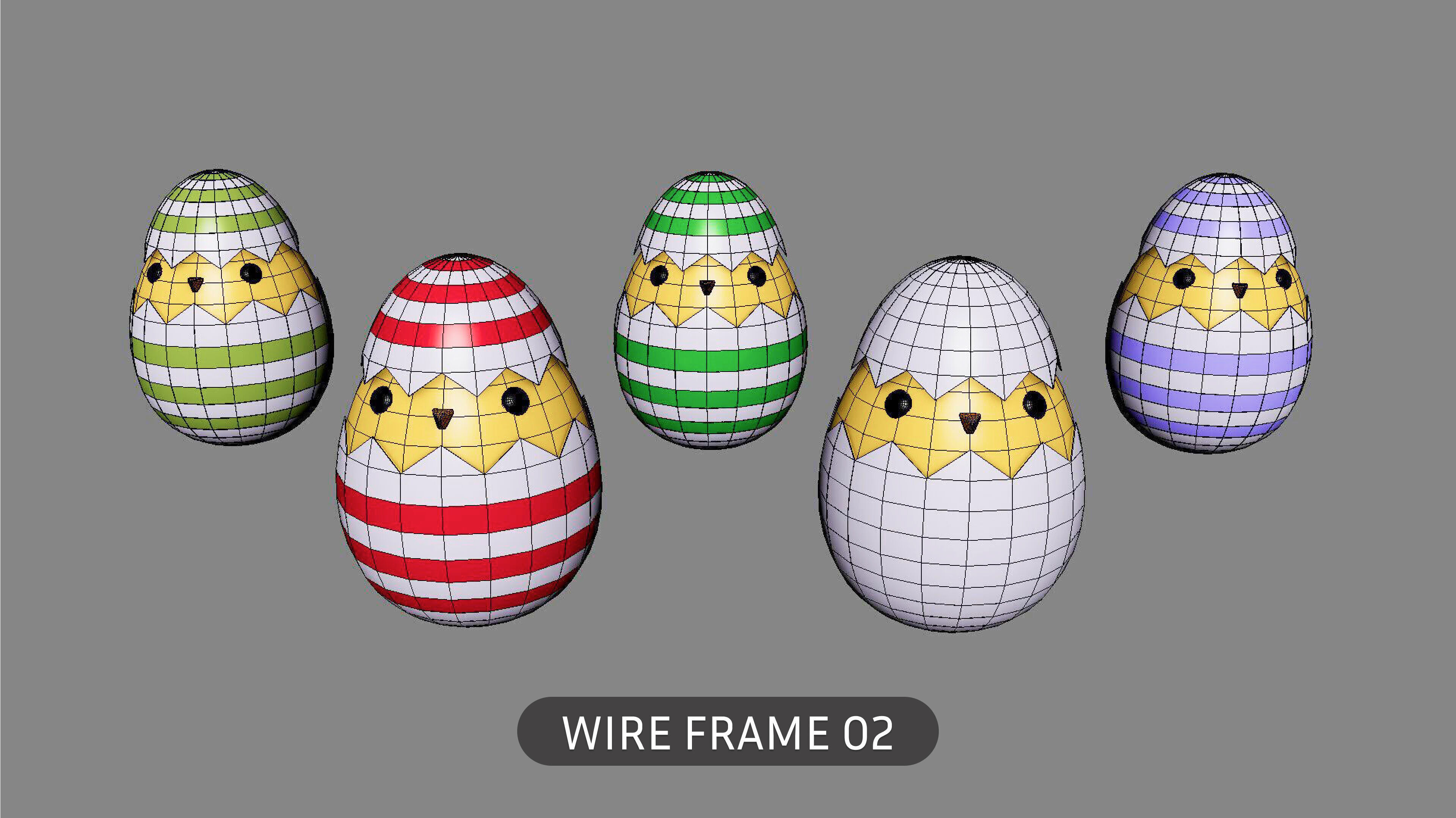 Easter Eggs Chicken Low-poly 3D model_13